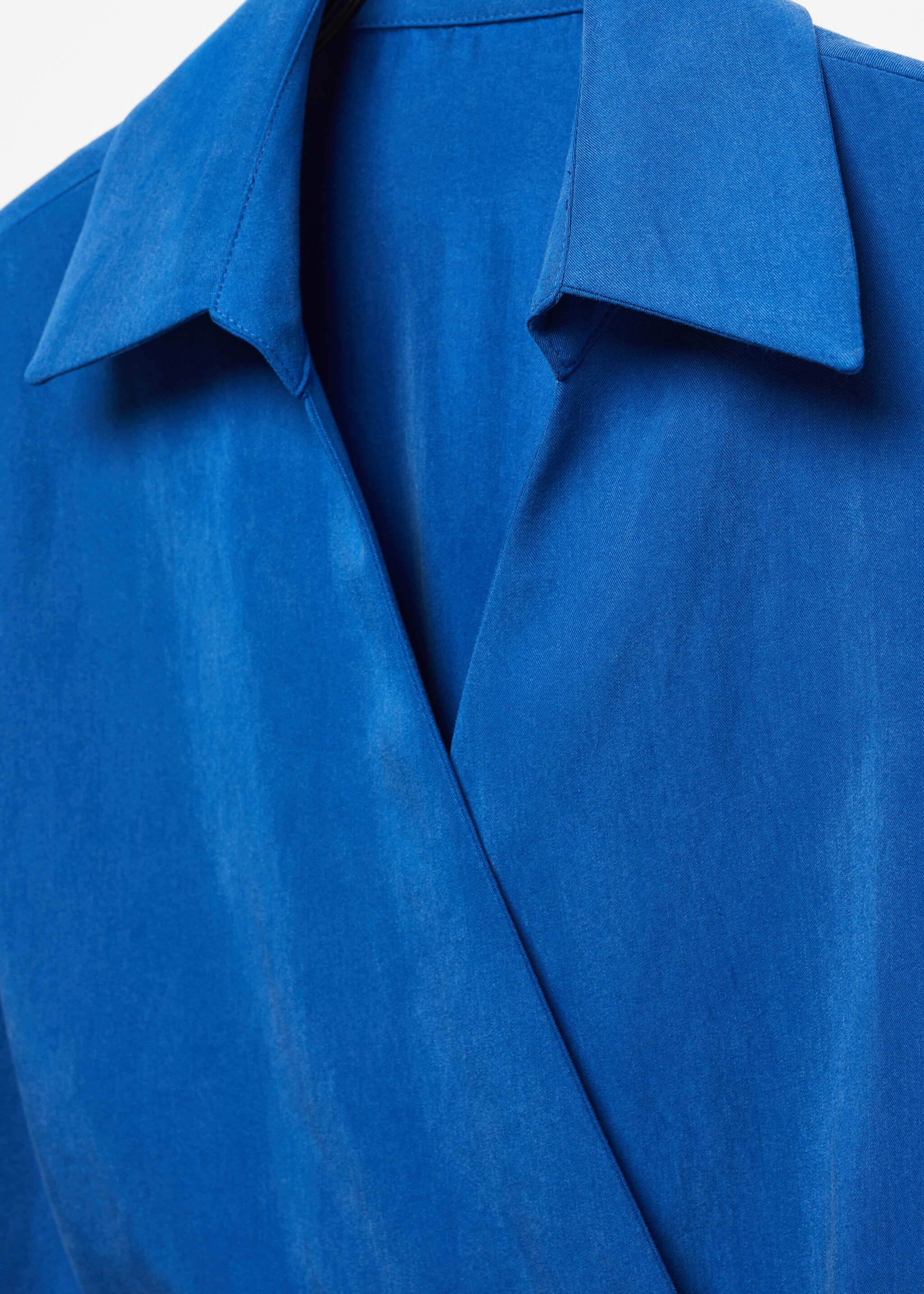 Belt shirt dress - Details of the article 8, Blue. Ref: 57095811-00.