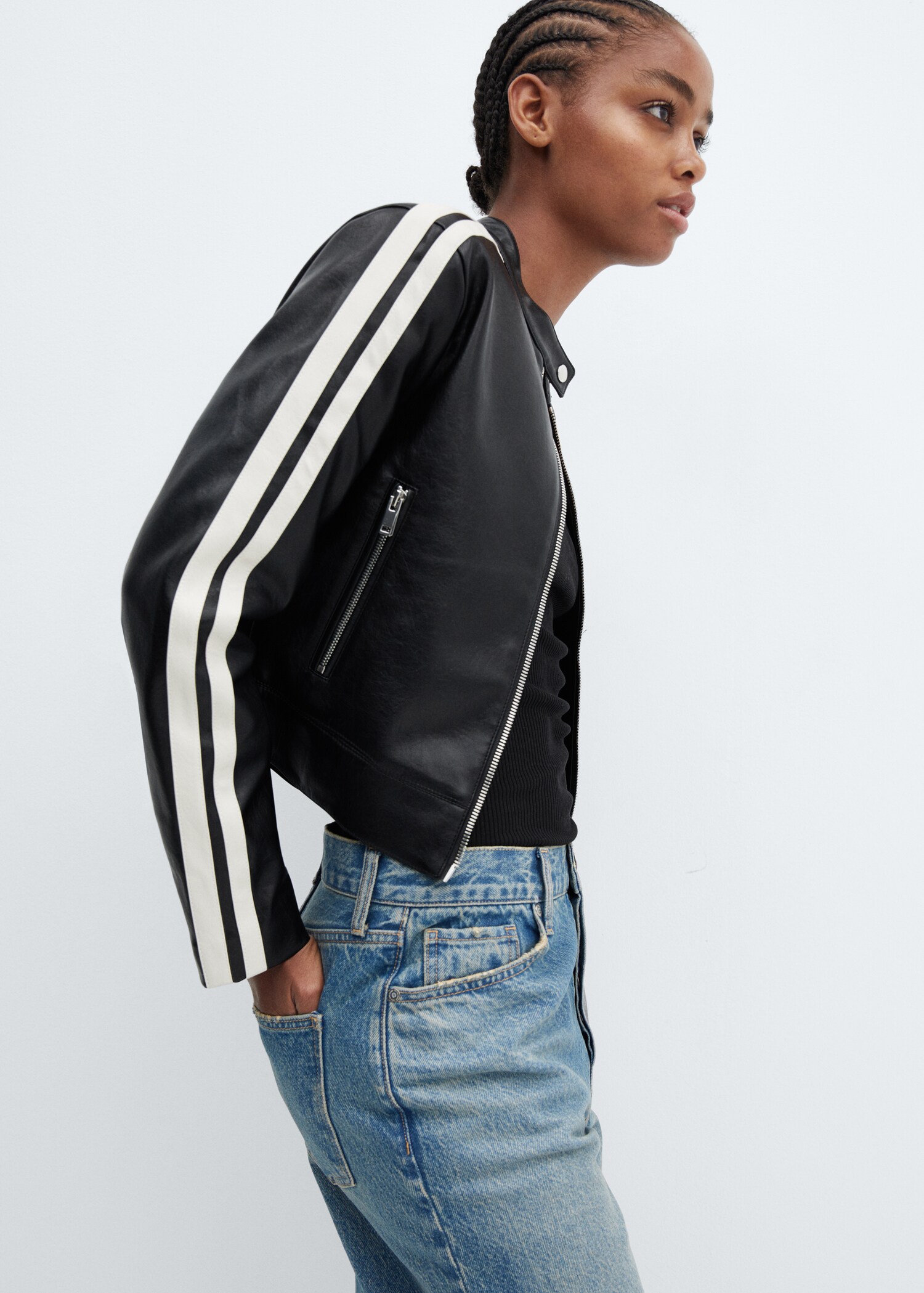 Leather-effect biker jacket - Details of the article 2