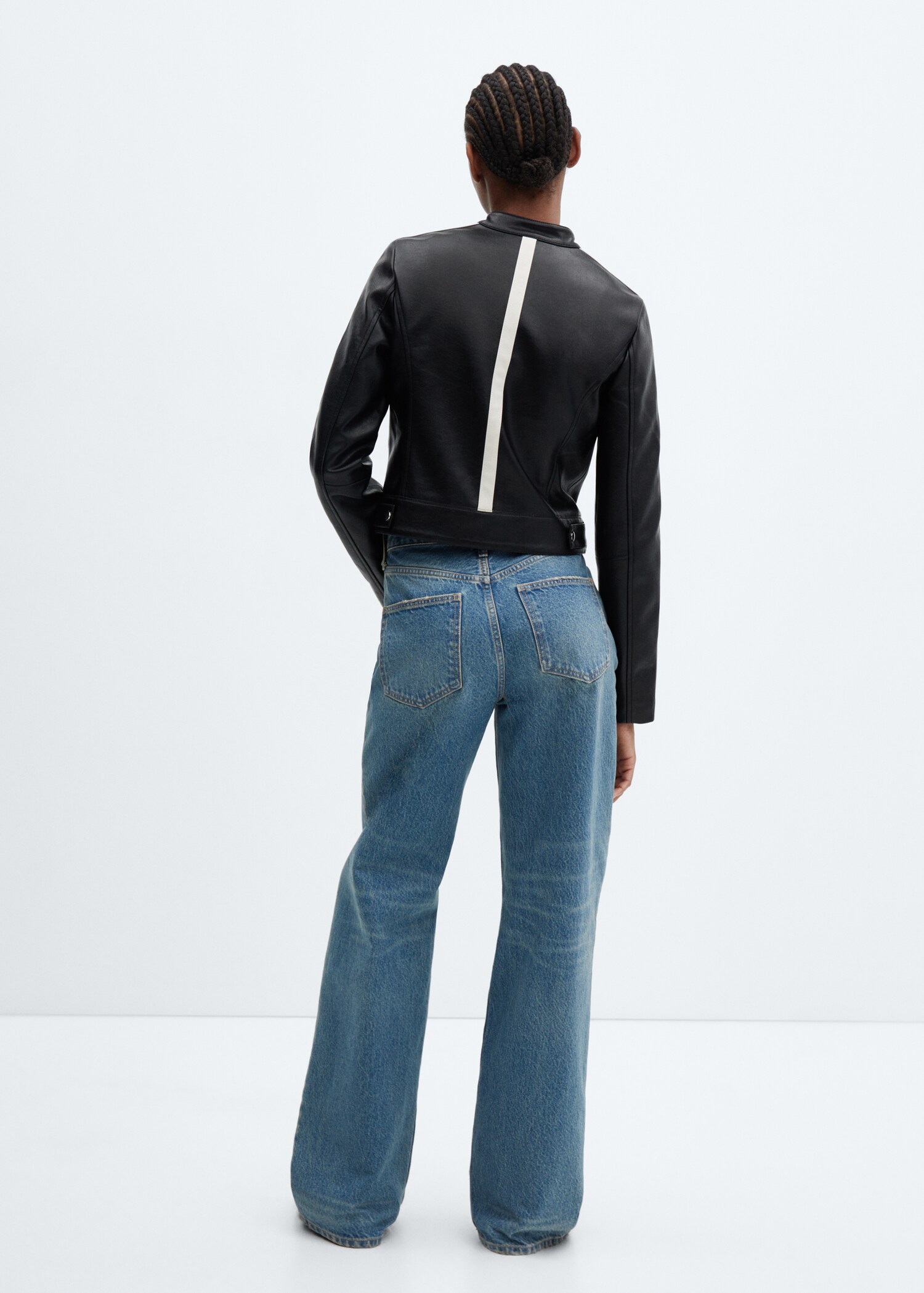 Leather-effect biker jacket - Reverse of the article
