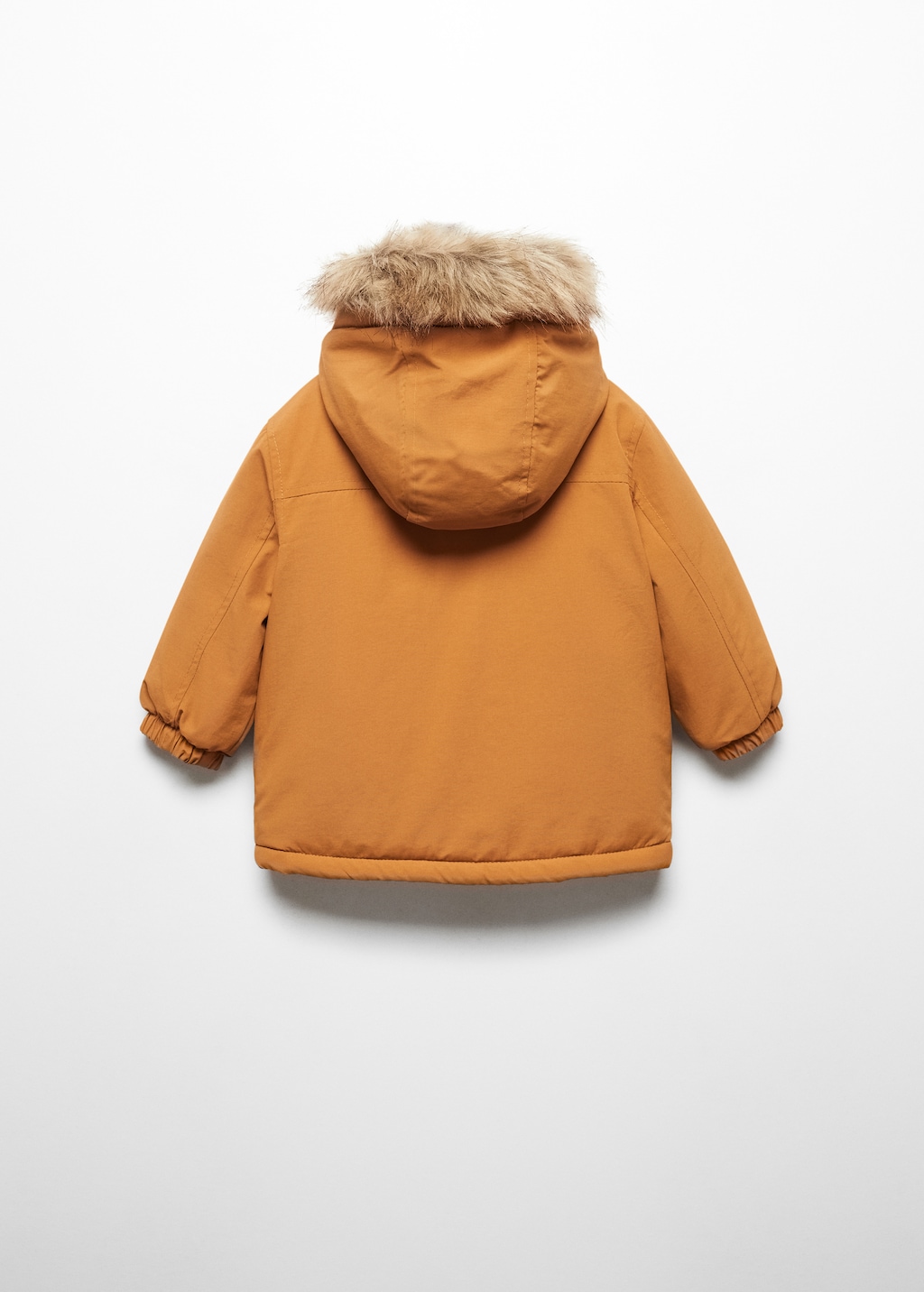 Anorak matelasse capuche fausse fourrure Garcon MANGO OUTLET France metropolitaine