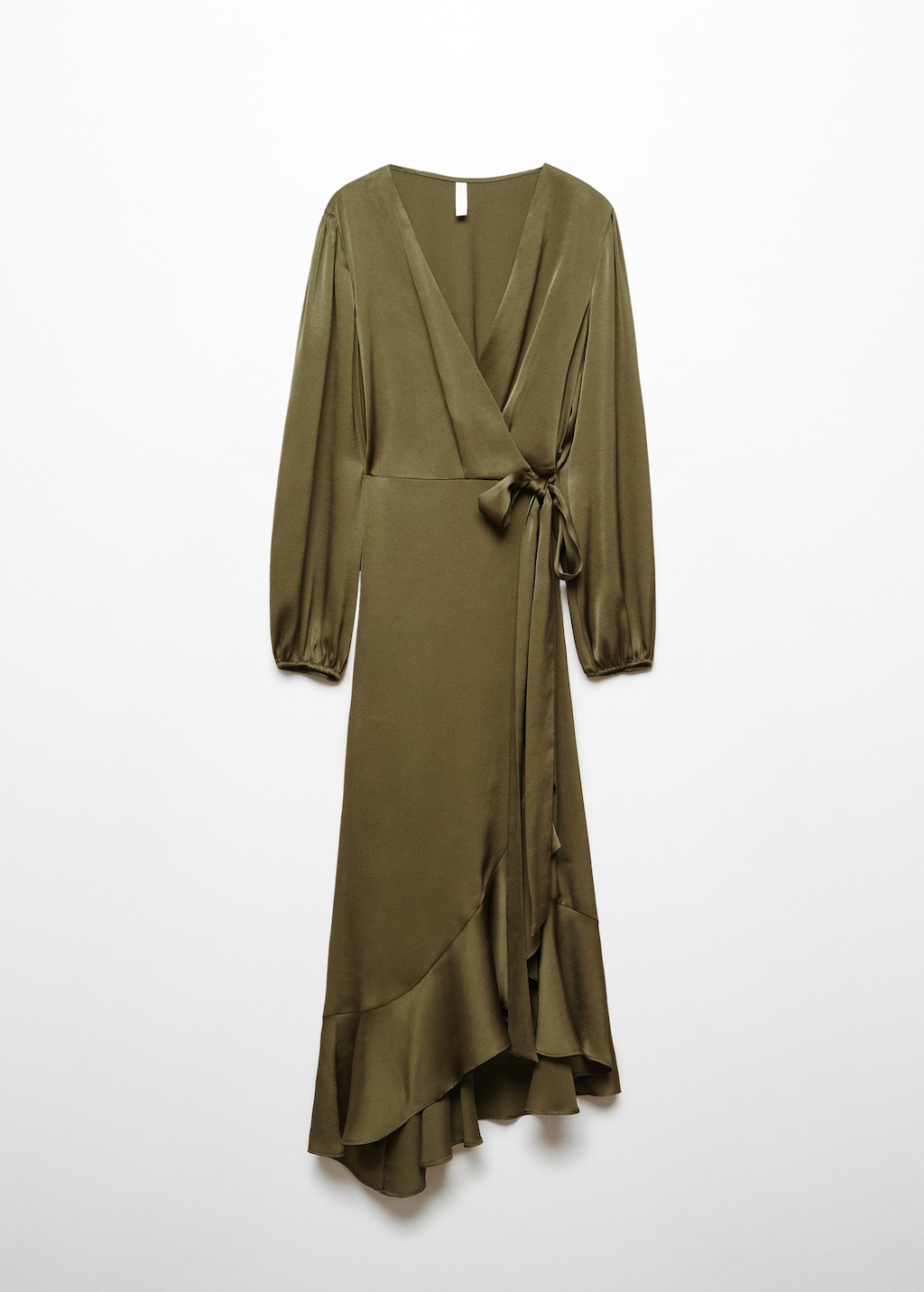 Ruffle elastic waist wrap dress sales