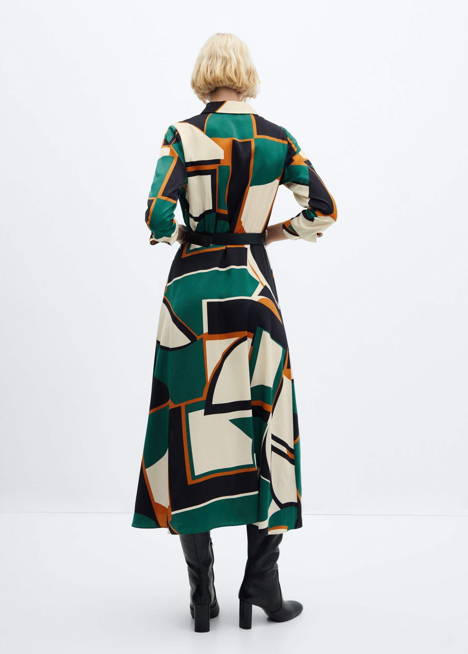 Vestido camisero geométrico - Reverso del artículo