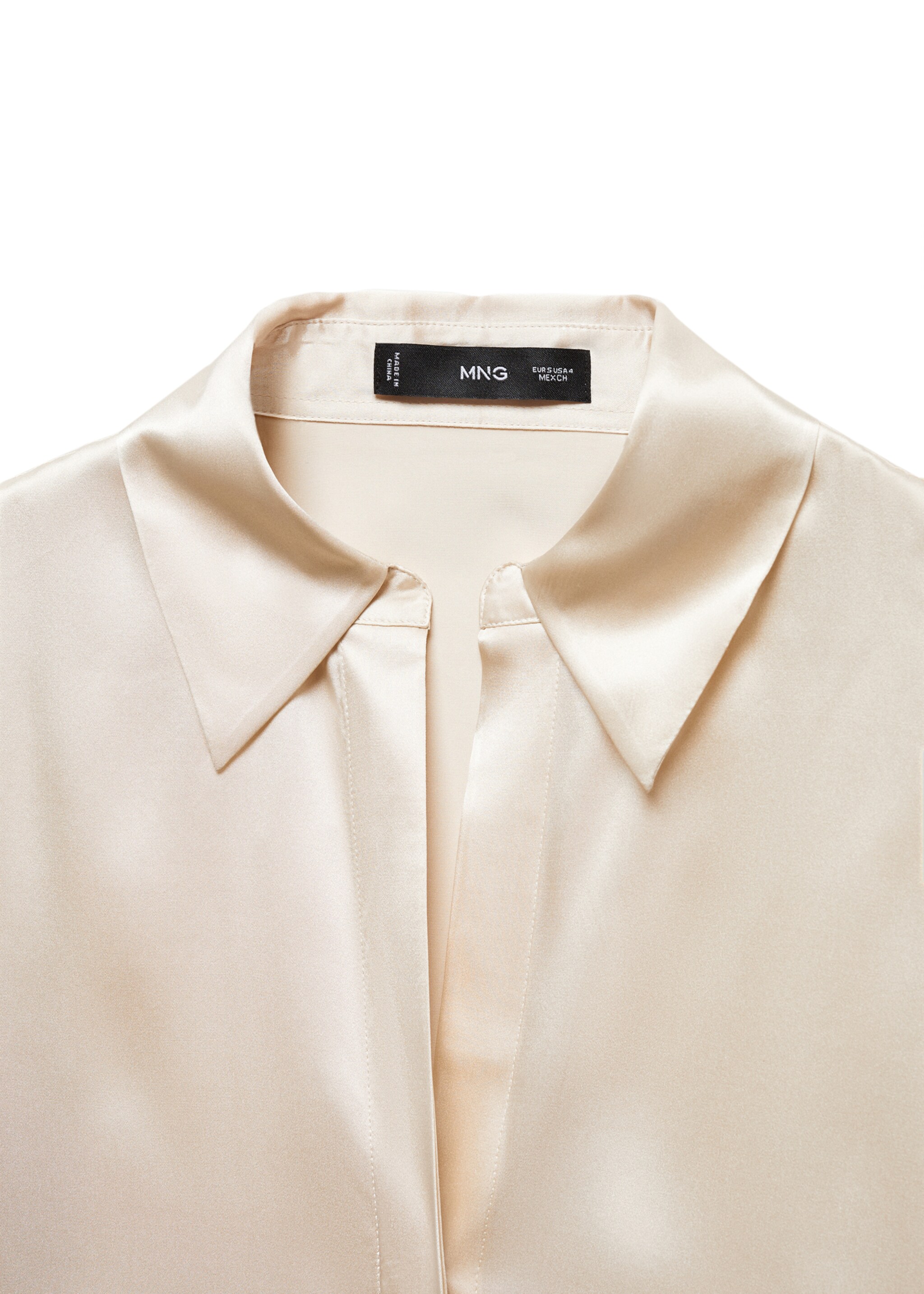 Chemise soie satinée - Détail de l'article 8, Blanc cassé. Ref: 57095985-00.
