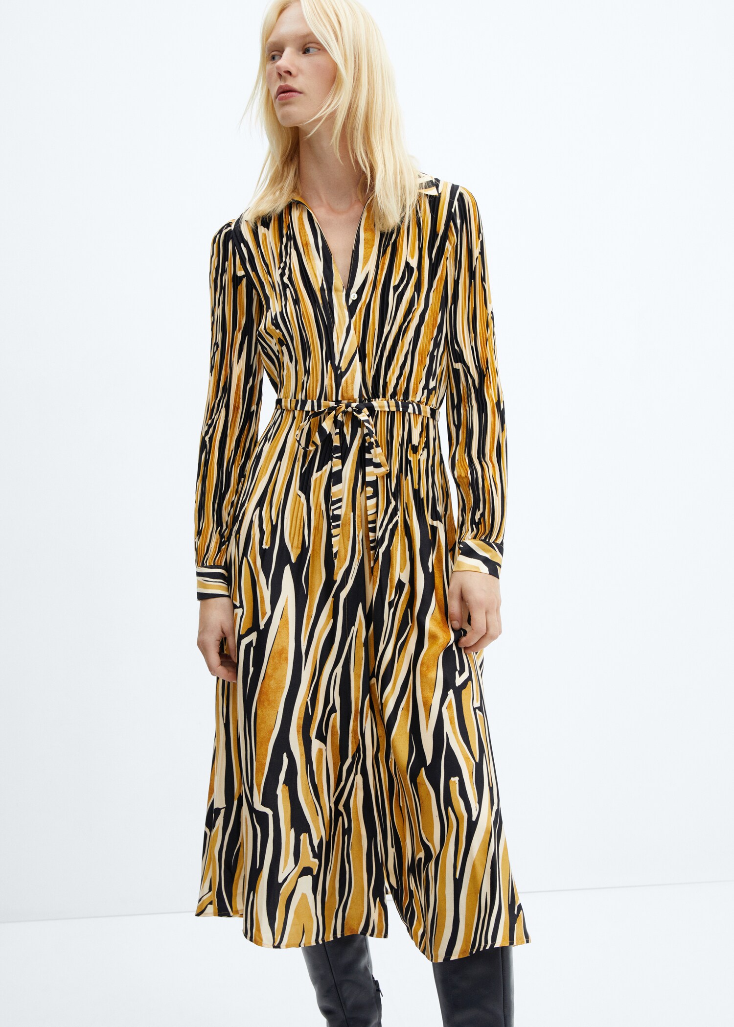 Printed shirt dress - Medium plane
