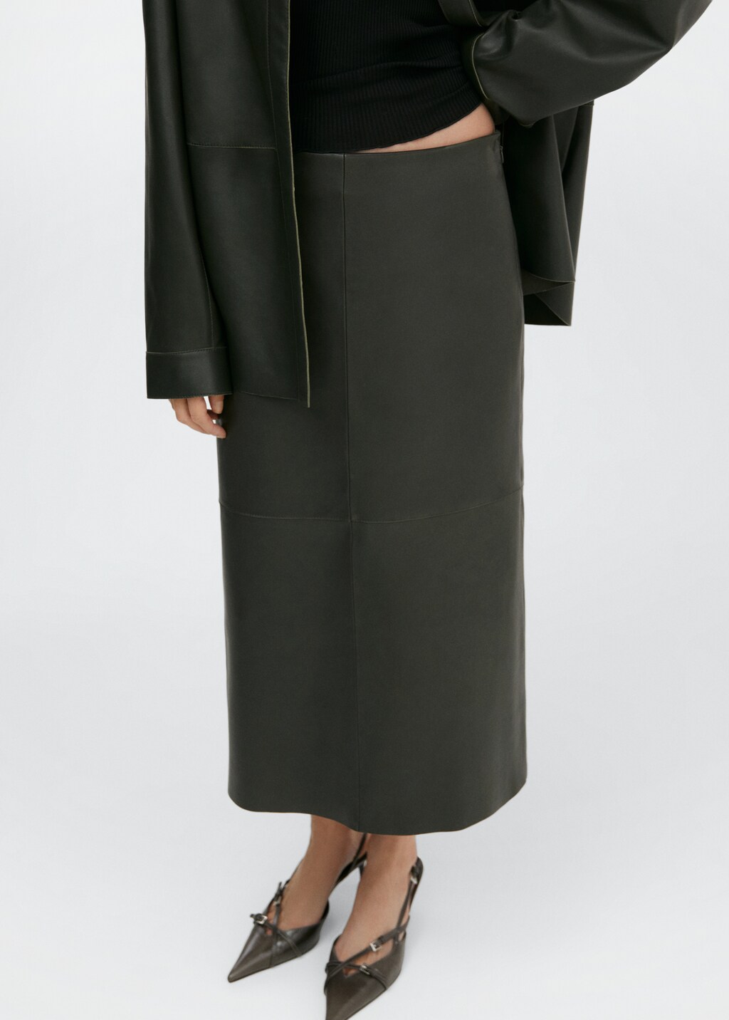 Jupe cuir mango outlet deals