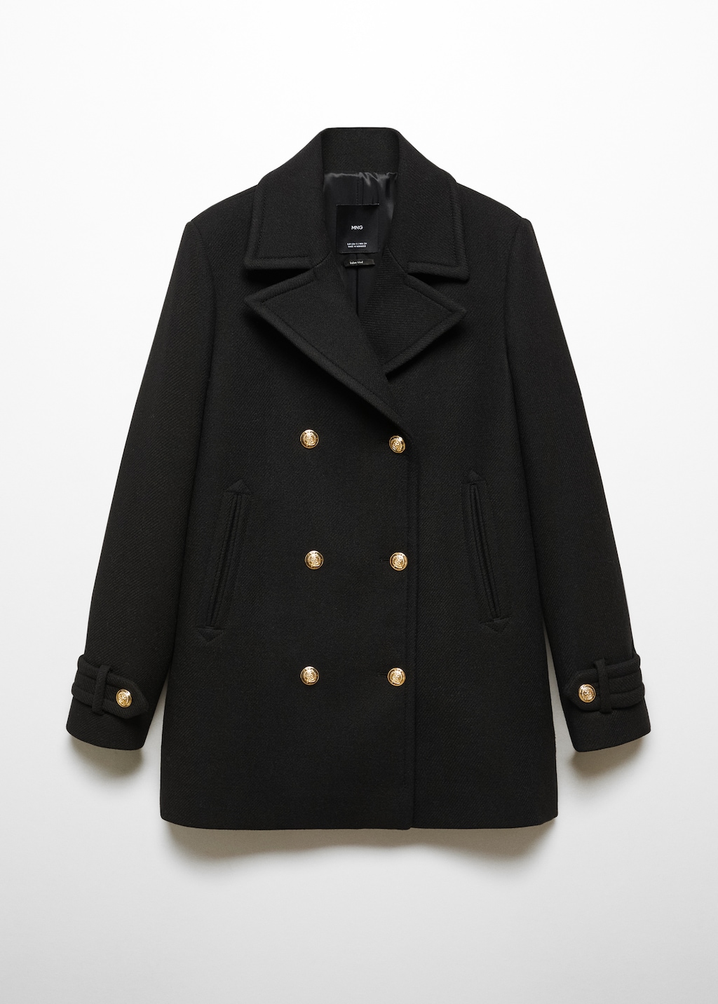 Wool coat with jewel buttons