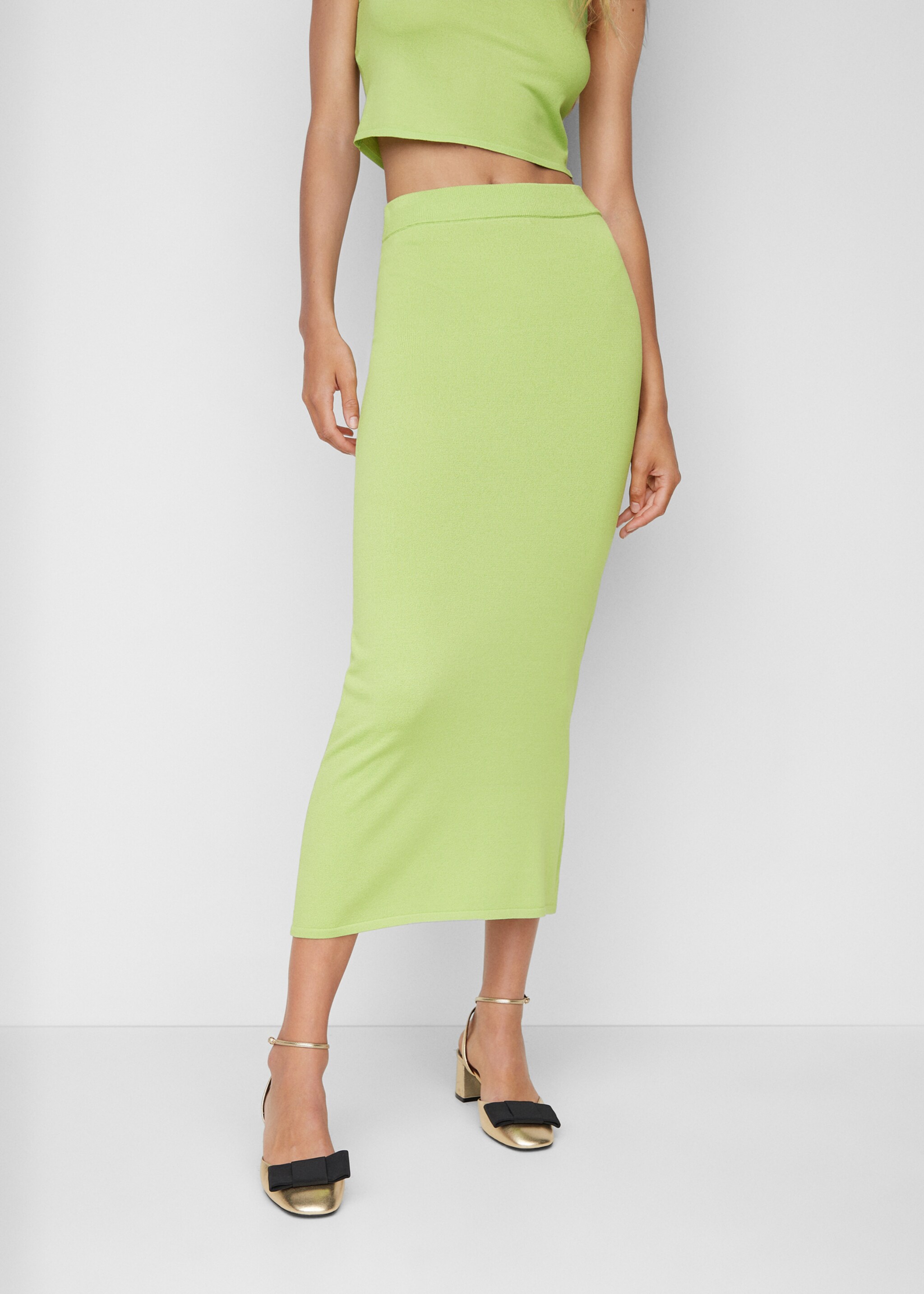 Long knitted skirt - Medium plane