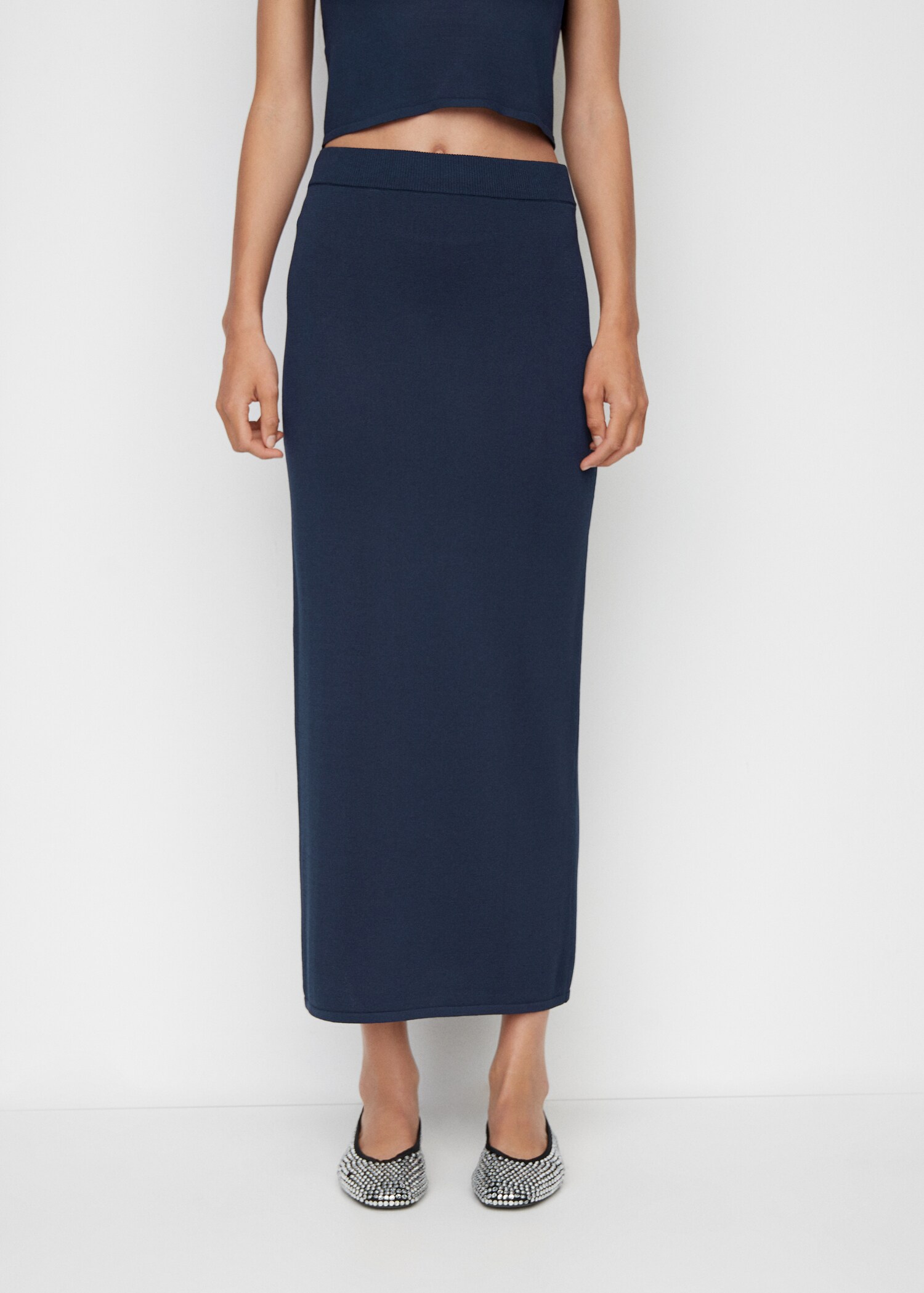 Long knitted skirt - Medium plane