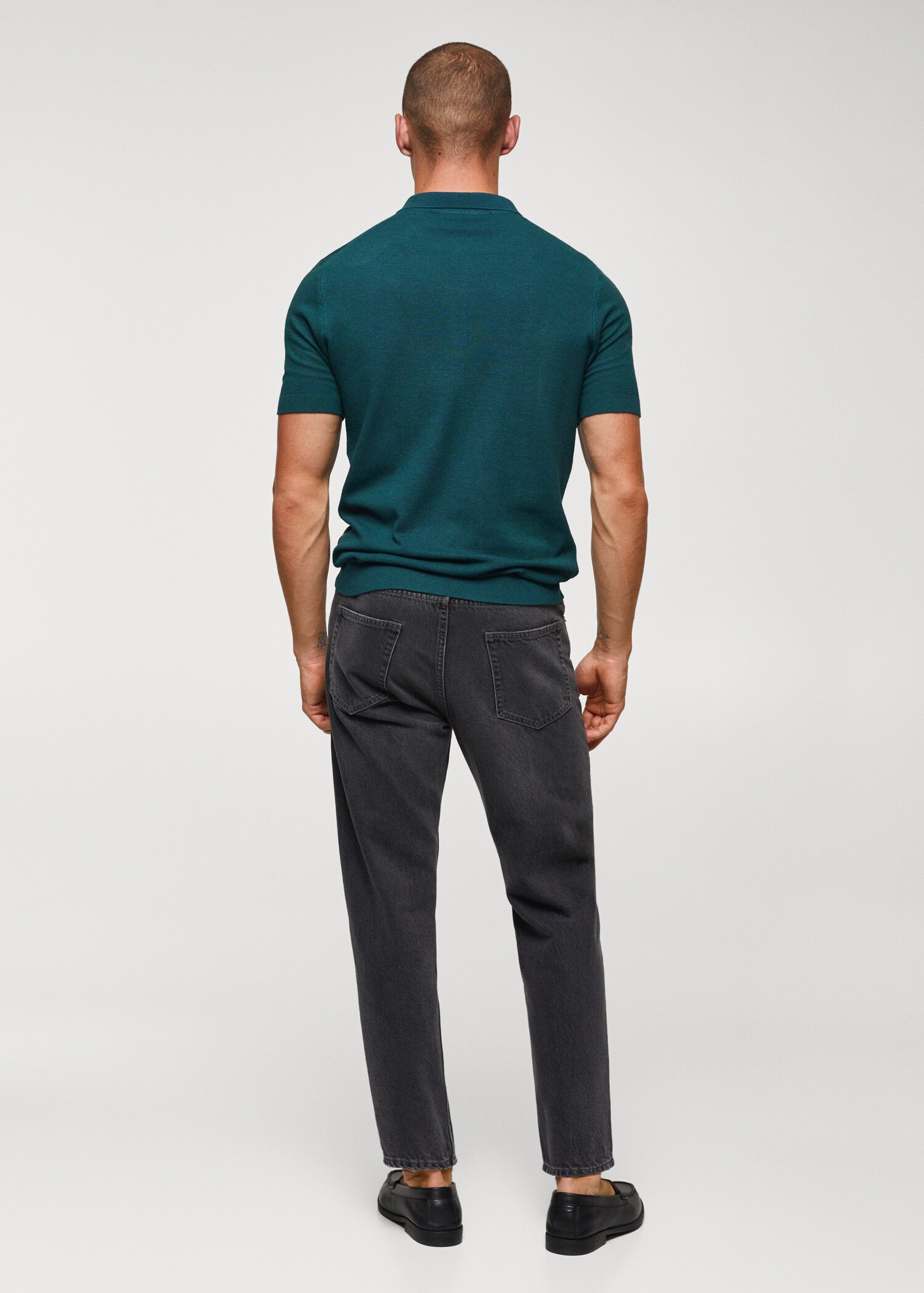 Structured knit cotton polo - Reverse of the article