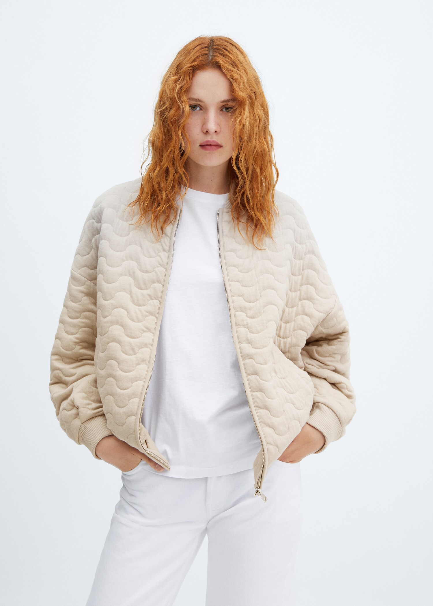 Quilted bomber jacket - Medium plane