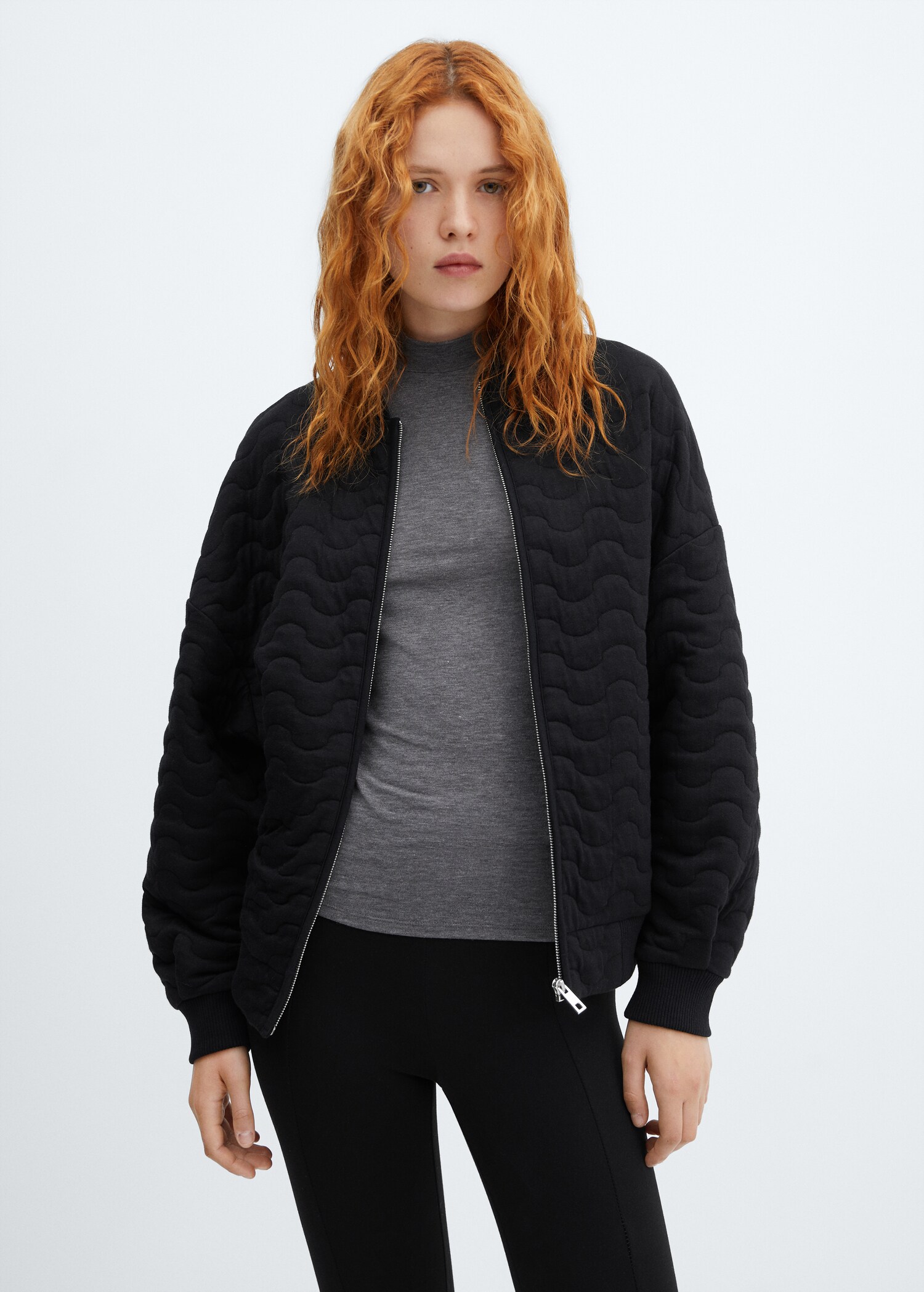 Quilted bomber jacket - Medium plane