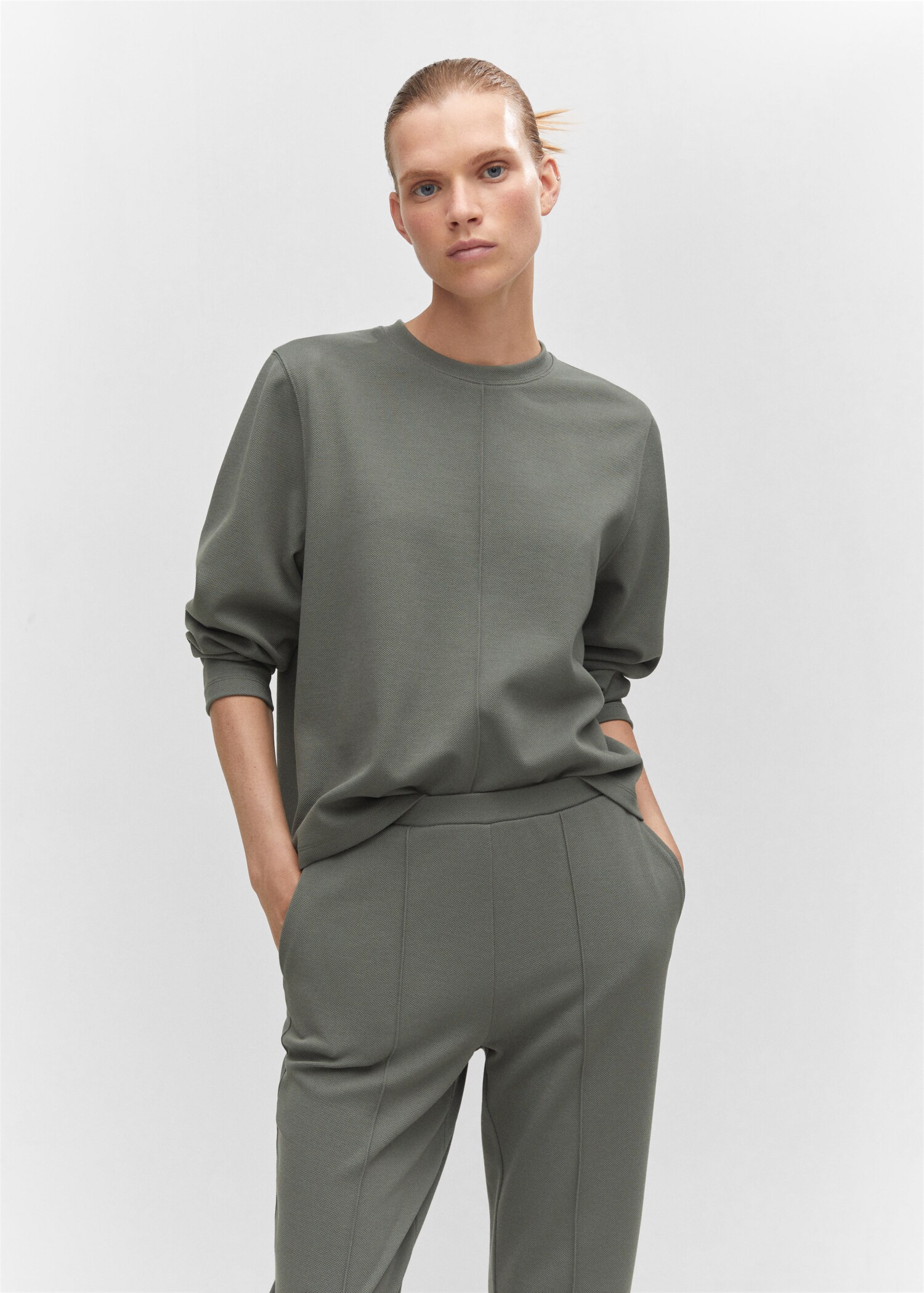Decorative stitching sweatshirt - Medium plane