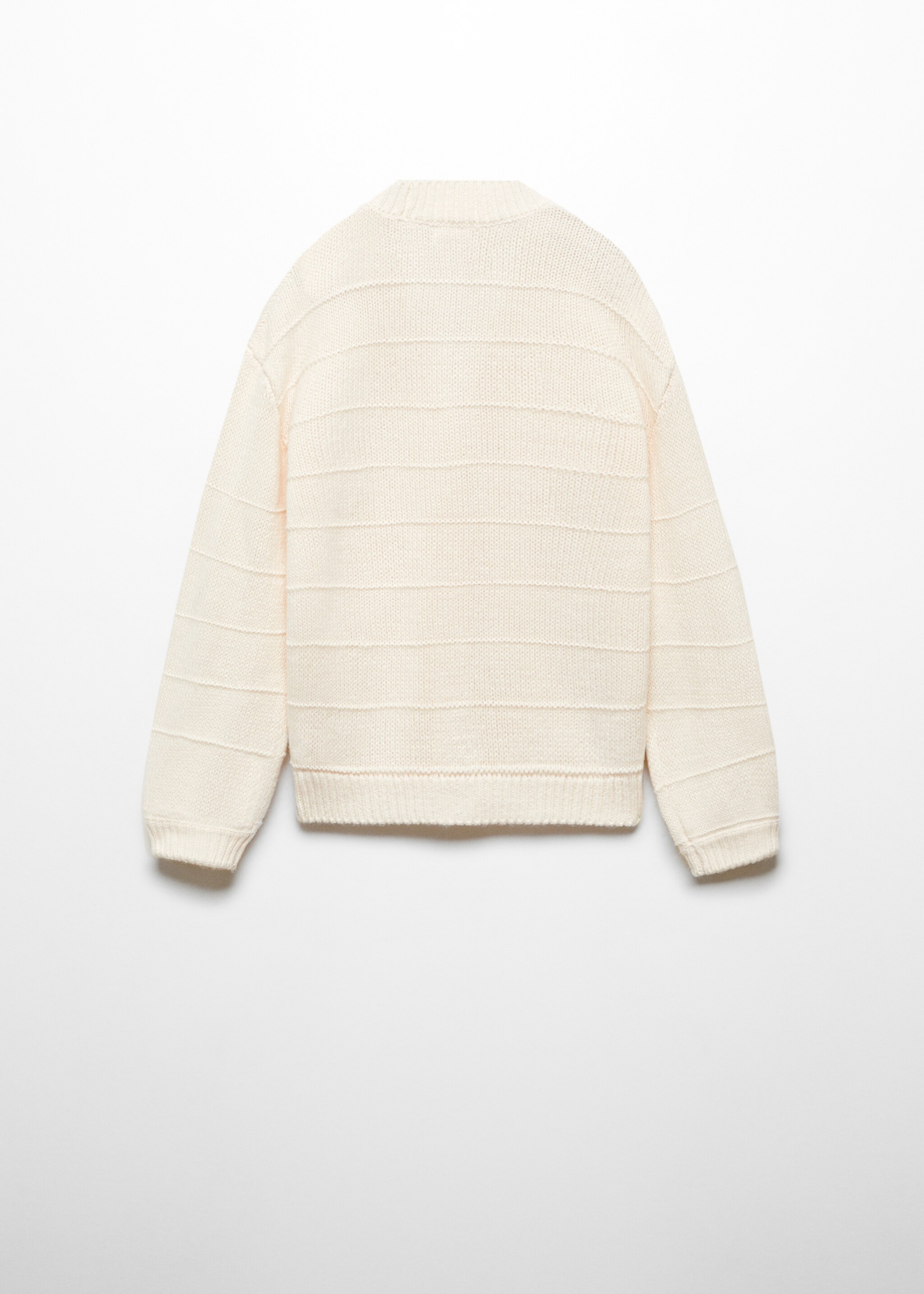 Gebreid vest met knopen - Achterkant van het artikel, Ecru. Ref: 57097114-00.