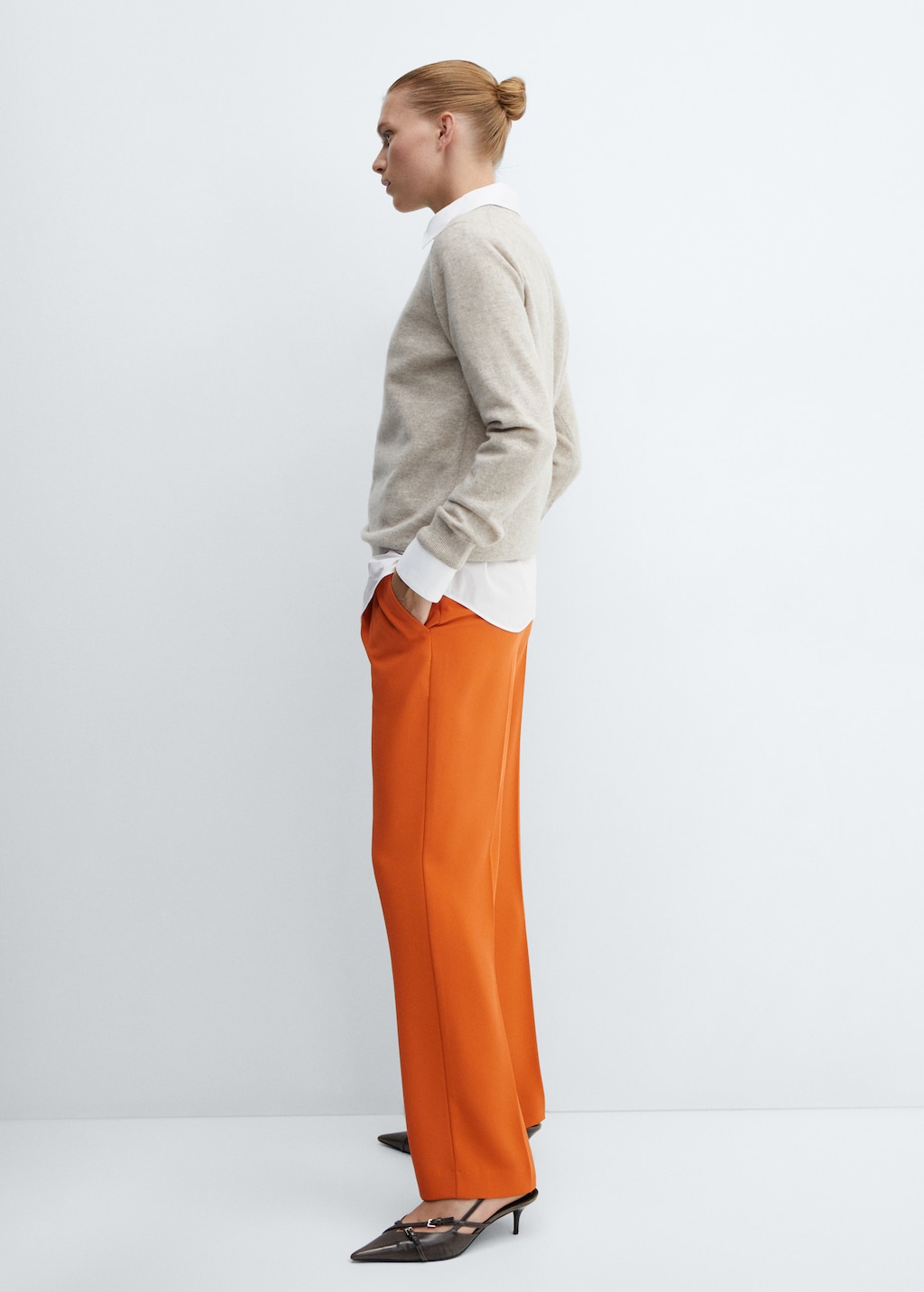 Straight-fit pleated pants - Women | MANGO OUTLET USA