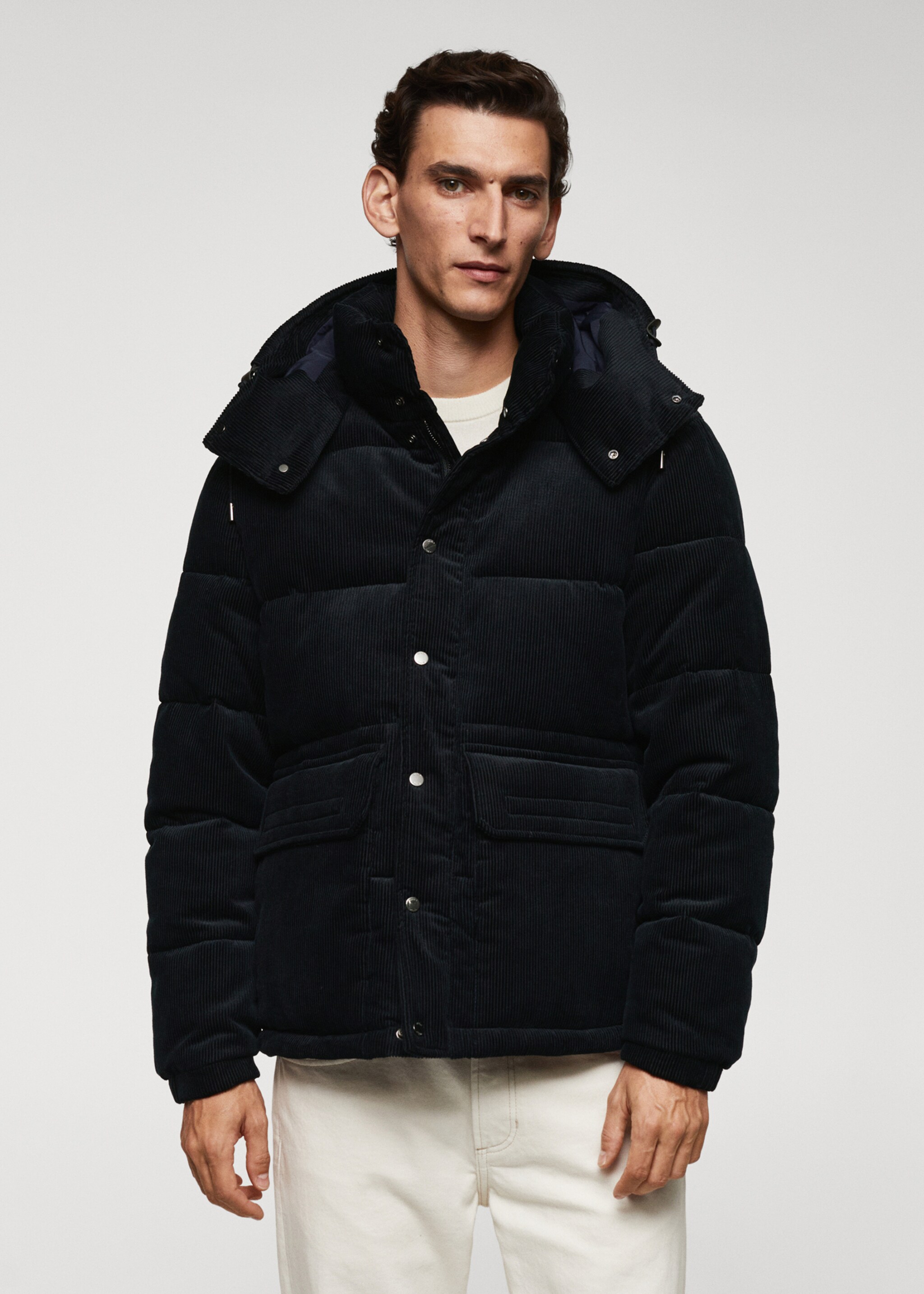 Corduroy thermoregulating anorak - Medium plane, Navy. Ref: 57097703-00.