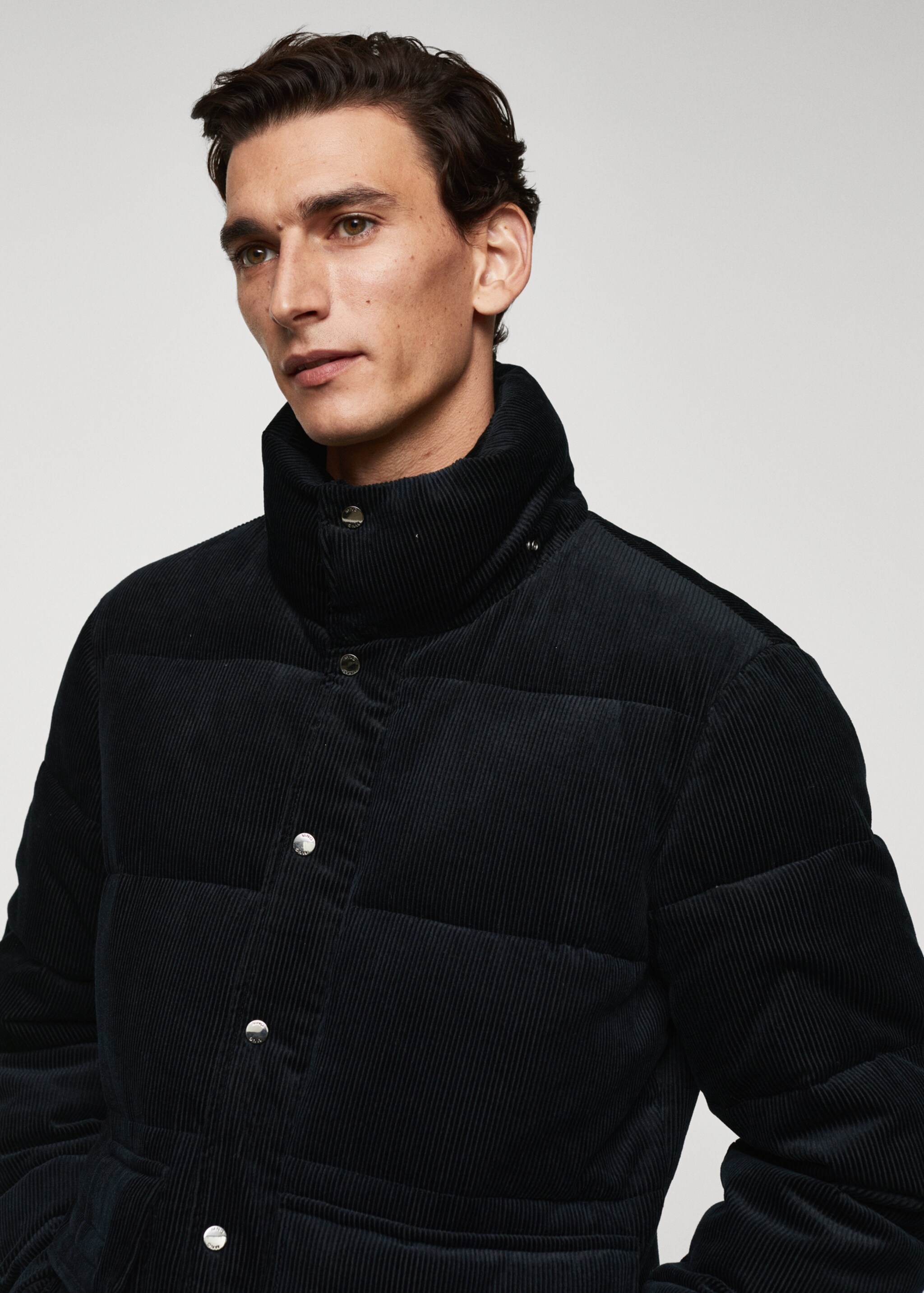 Corduroy thermoregulating anorak - Details of the article 4, Navy. Ref: 57097703-00.