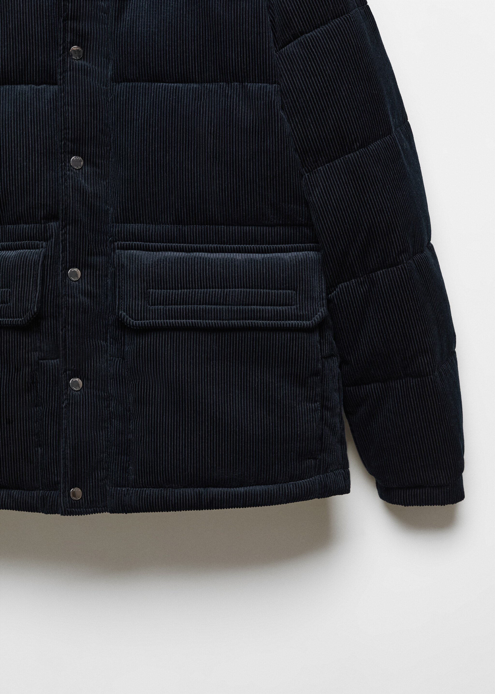 Corduroy thermoregulating anorak - Details of the article 8, Navy. Ref: 57097703-00.