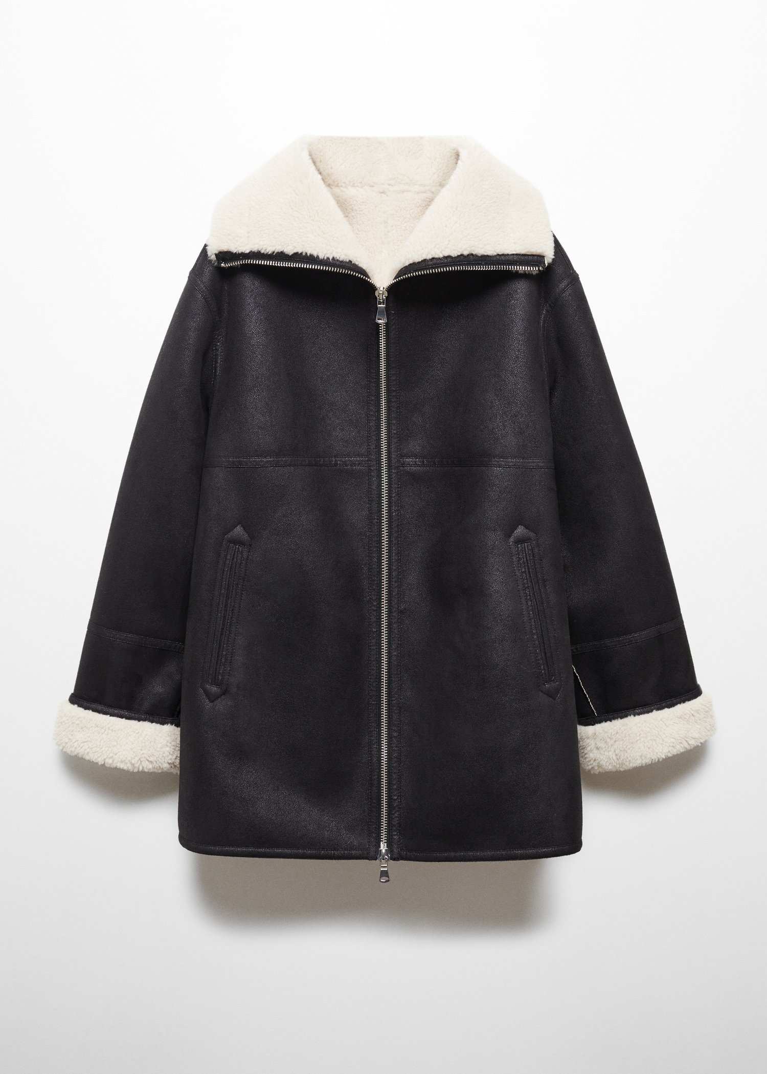 Shearling Mango Kunstlederjacke Mit Fell Mango Lederjacke Mit Fell