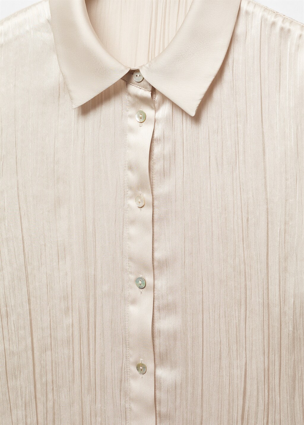 Satin pleated shirt - Women | MANGO OUTLET USA