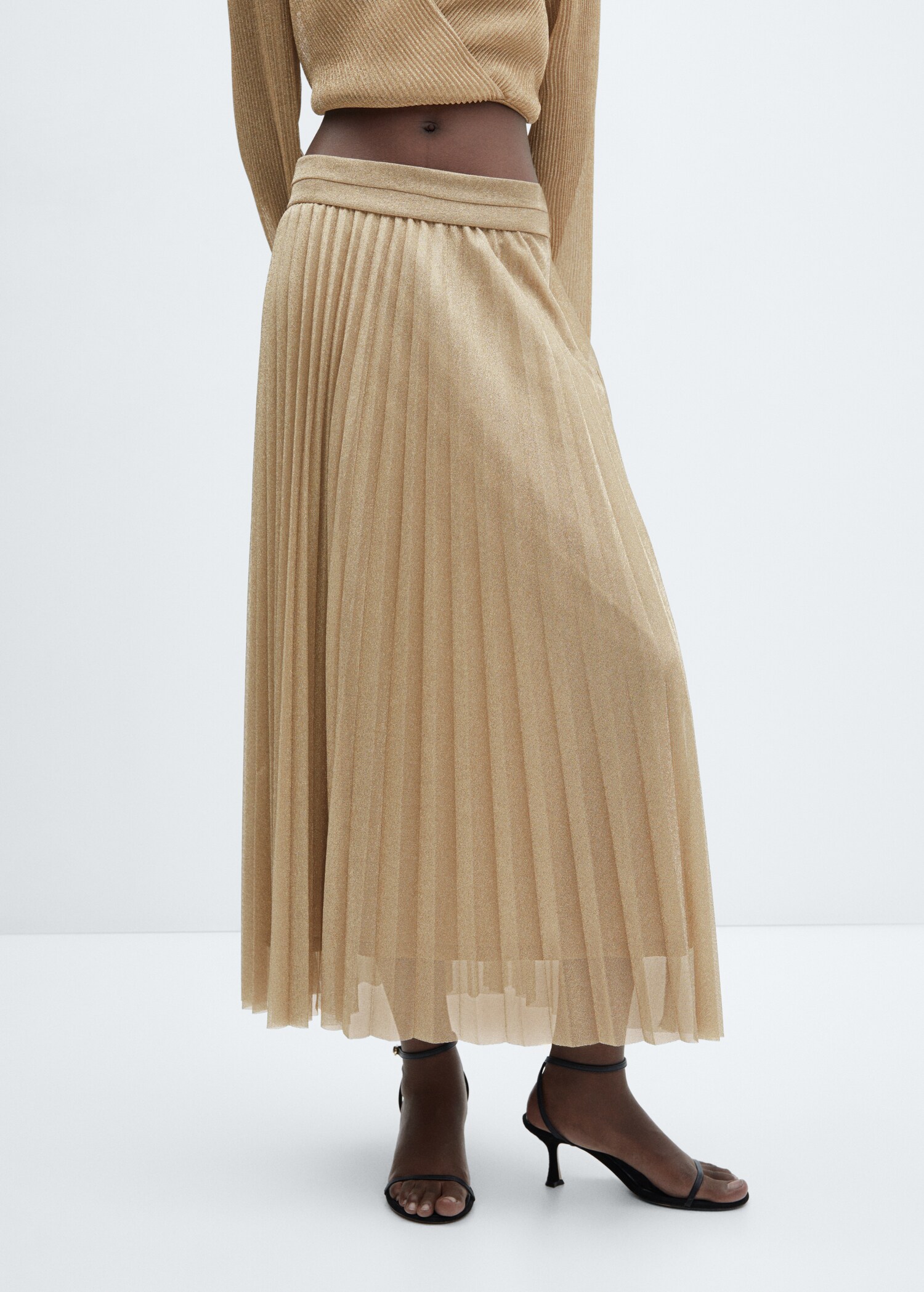 Pleated lurex skirt - Medium plane