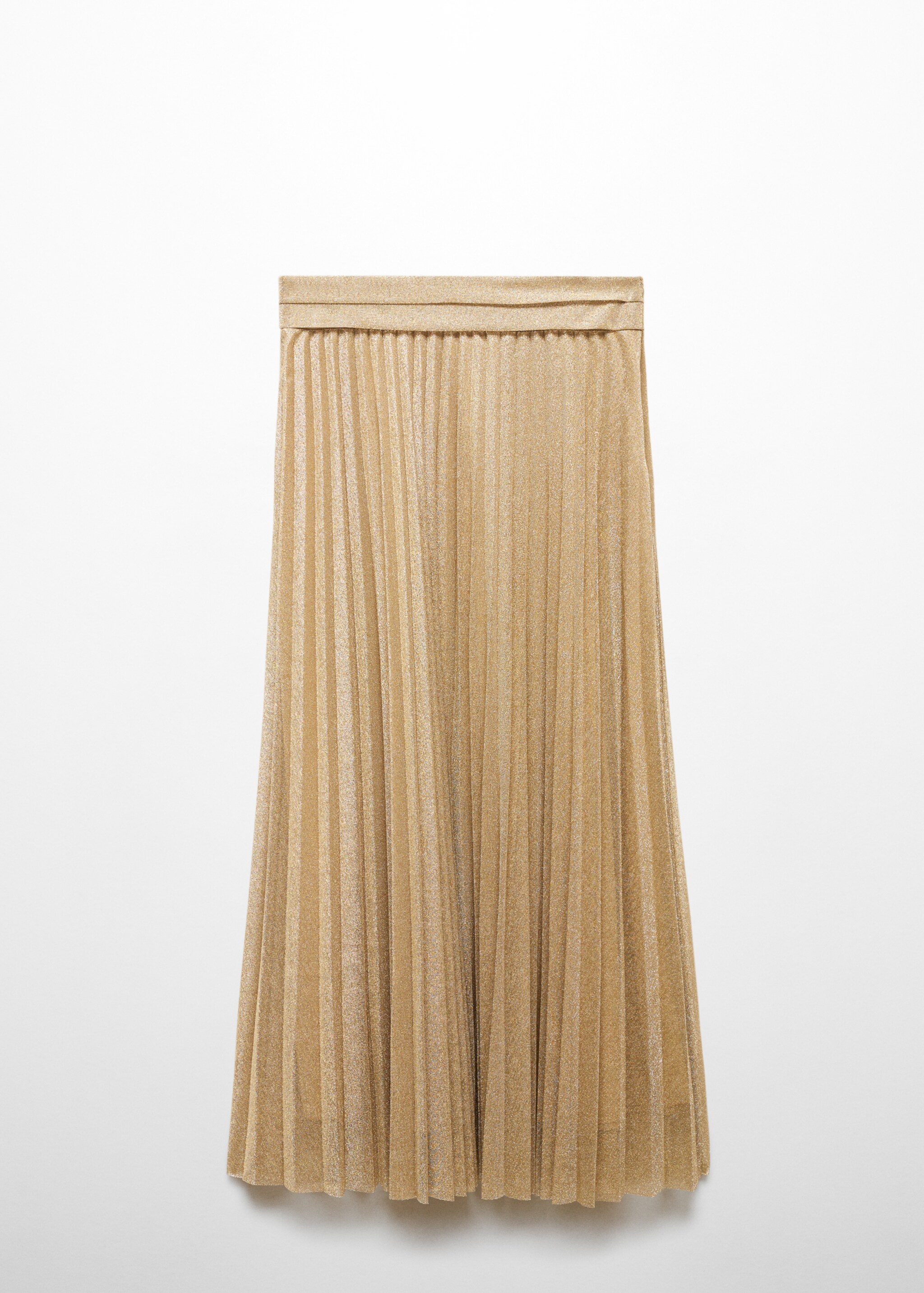 Pleated lurex skirt - Article without model, Gold. Ref: 57097720-00.
