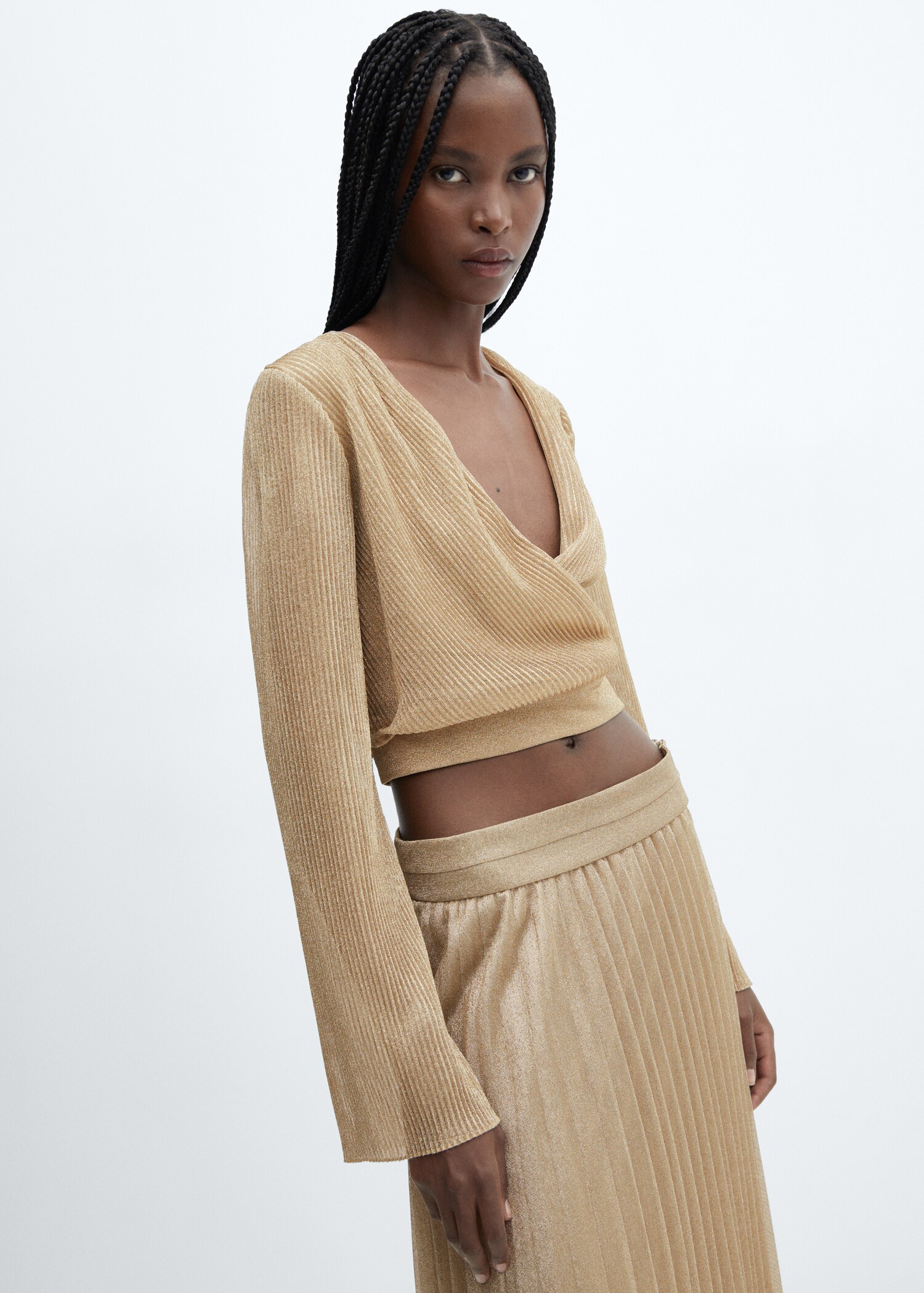 Pleated lurex skirt - Details of the article 1
