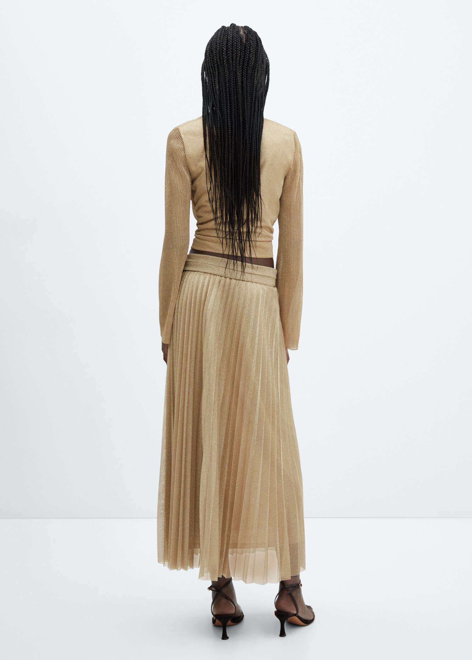 Pleated lurex skirt - Reverse of the article