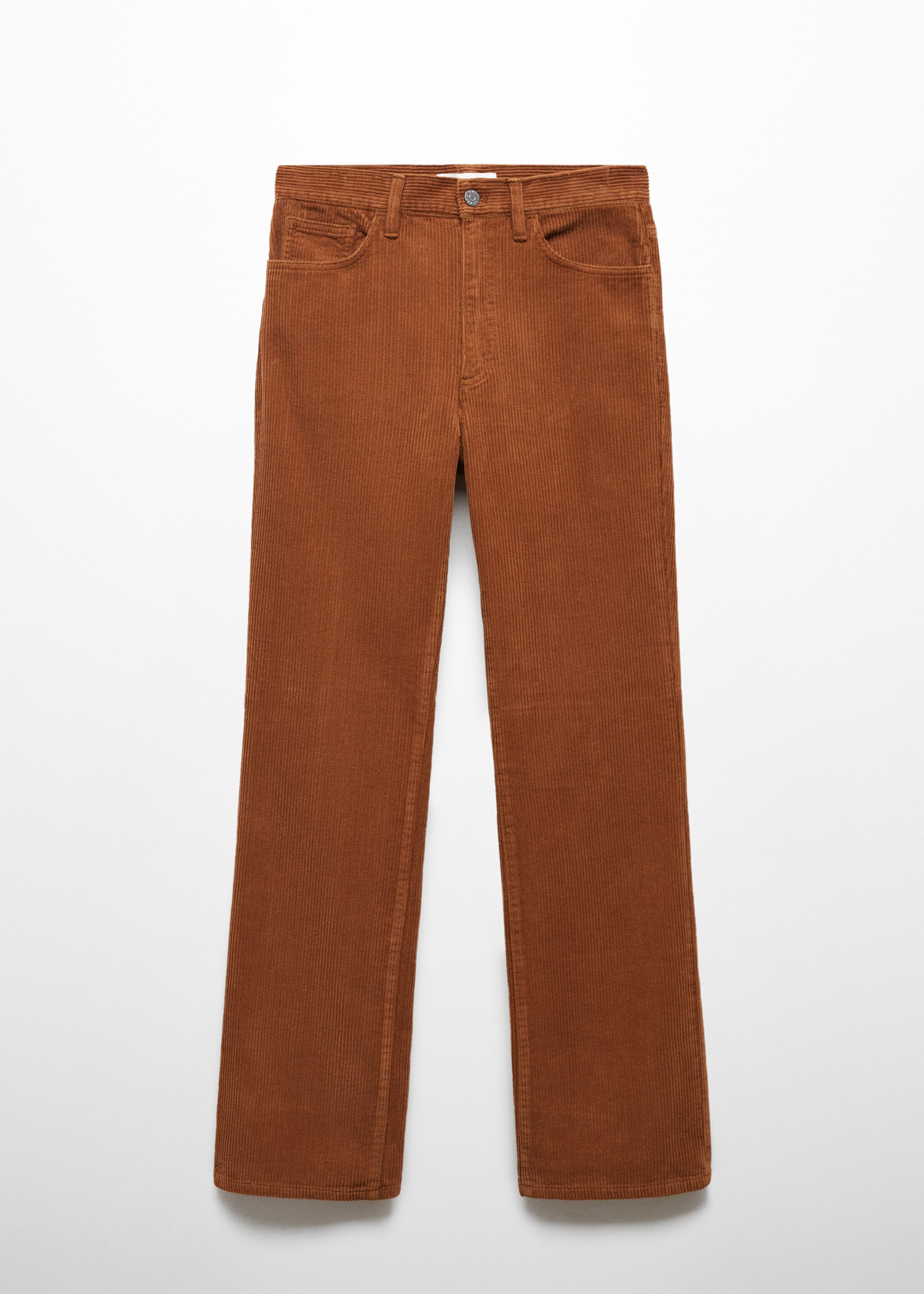 Straight-fit mid-rise corduroy trousers - Article without model