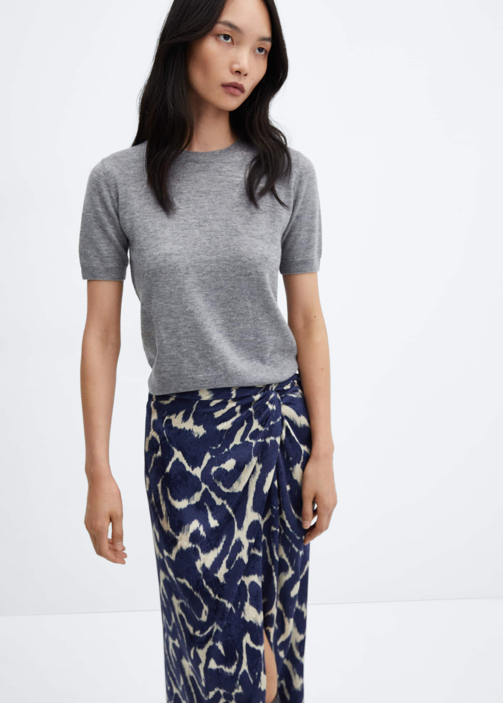 Knot printed skirt - Details of the article 1
