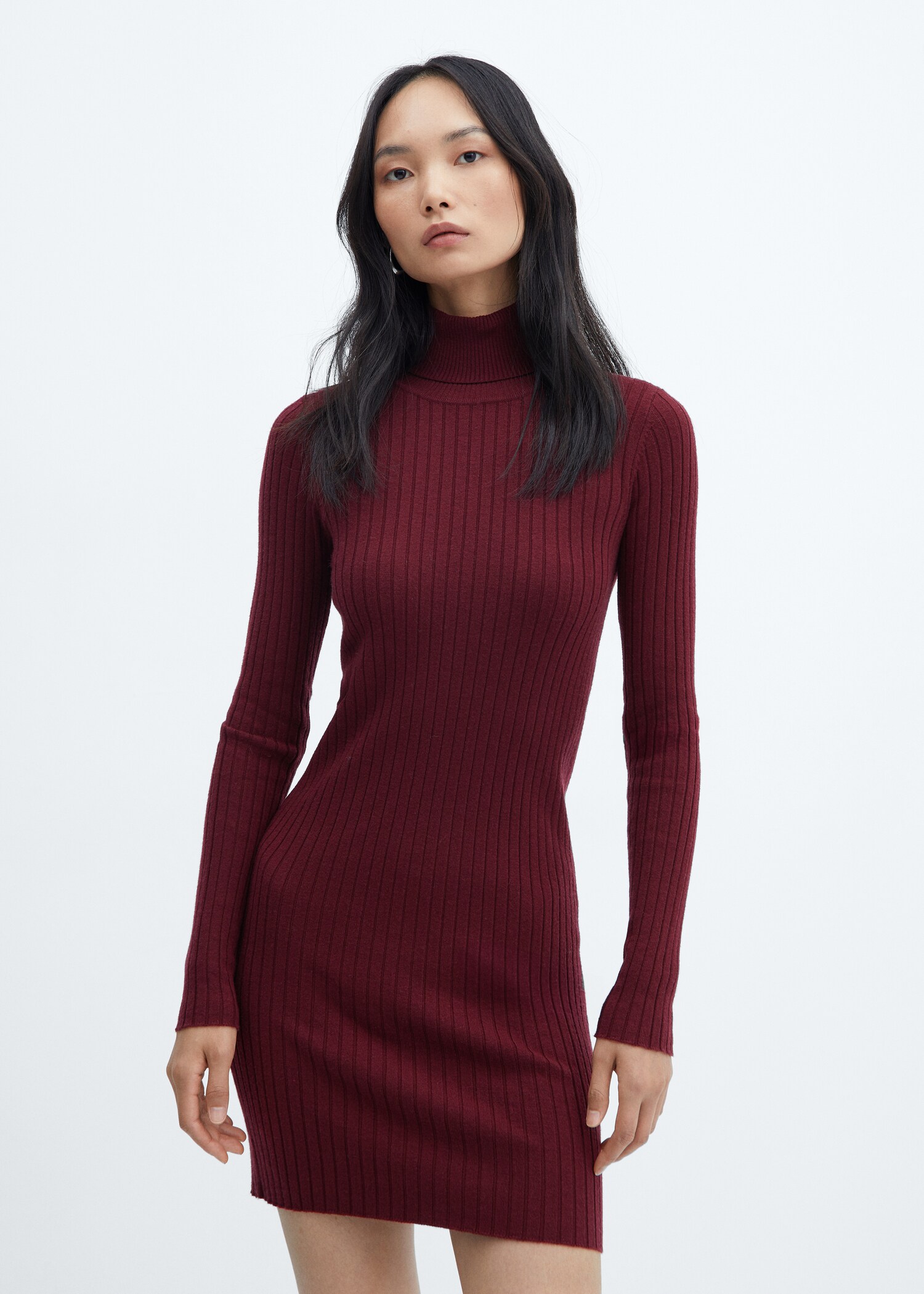 Fitted turtleneck dress - Medium plane