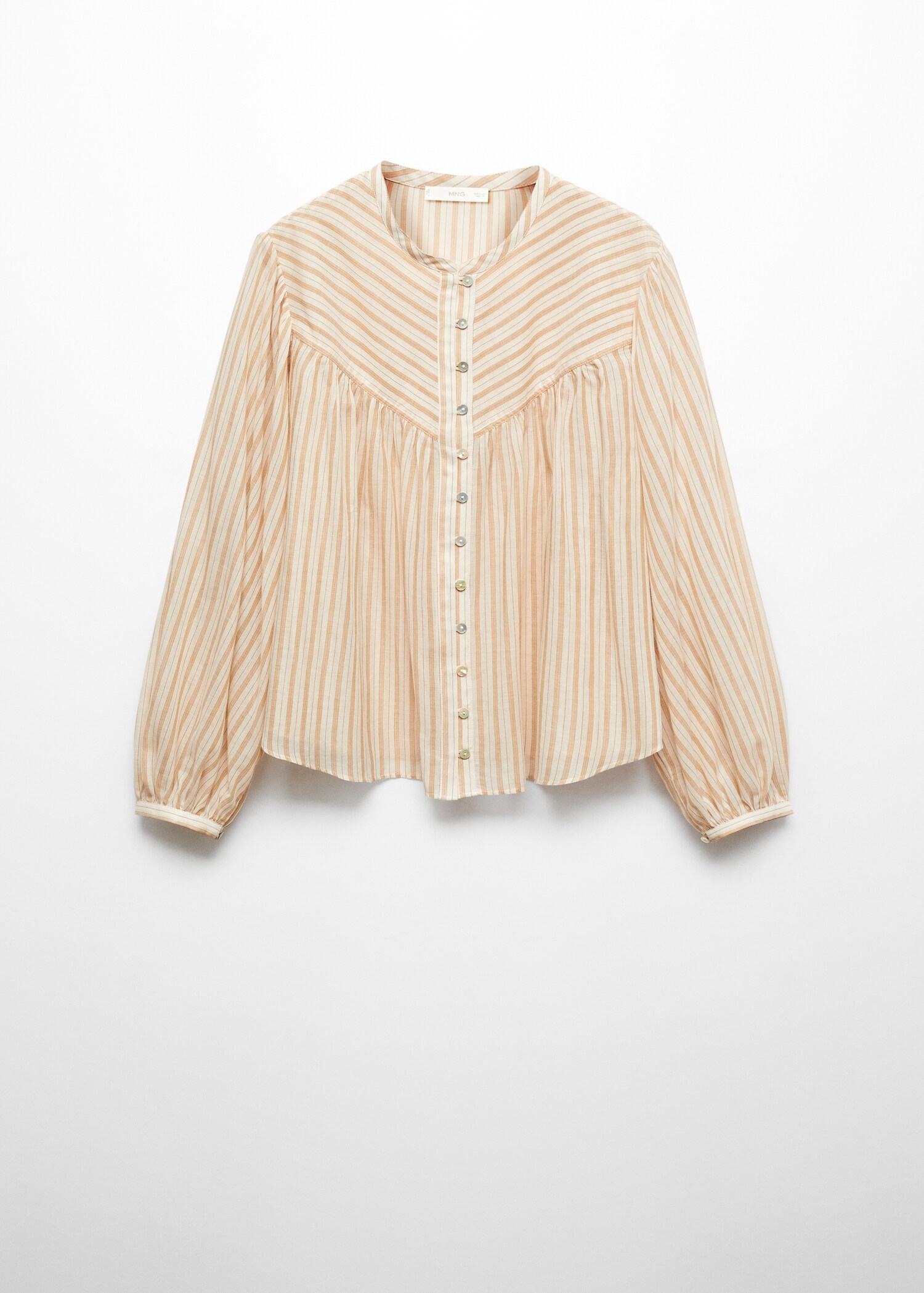Blouse with puffed sleeves and buttons - Article without model