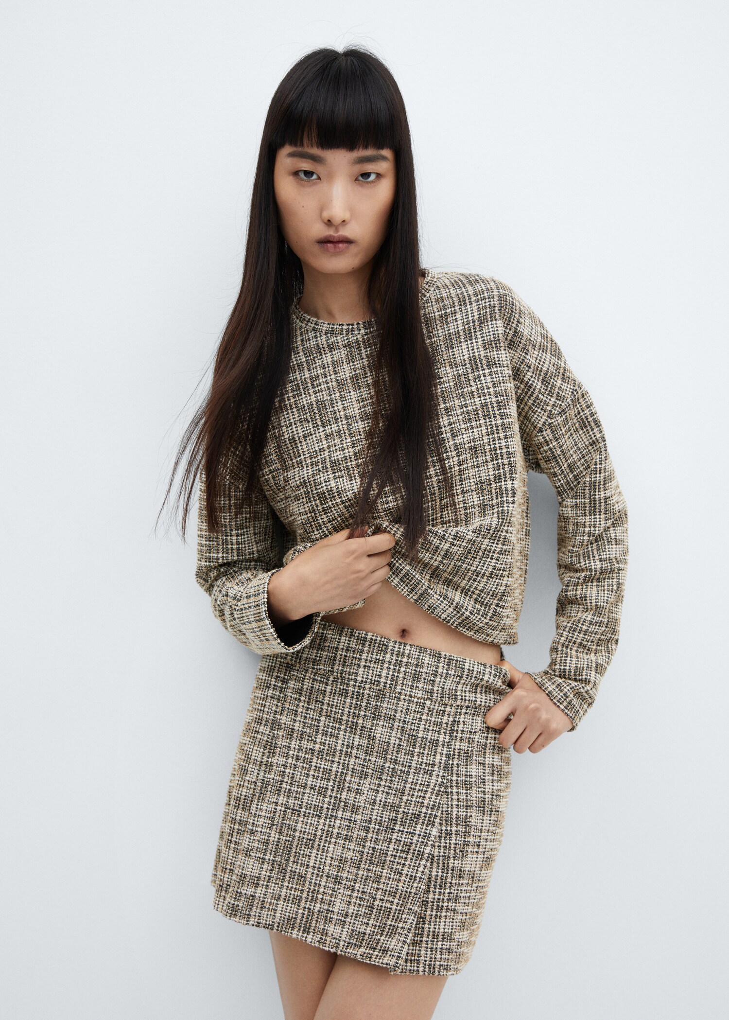 Marbled tweed skirt - Medium plane