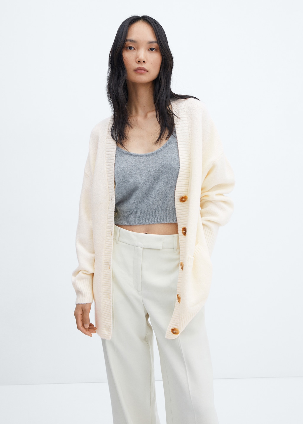 Oversized cardigan with buttons Women MANGO OUTLET Denmark