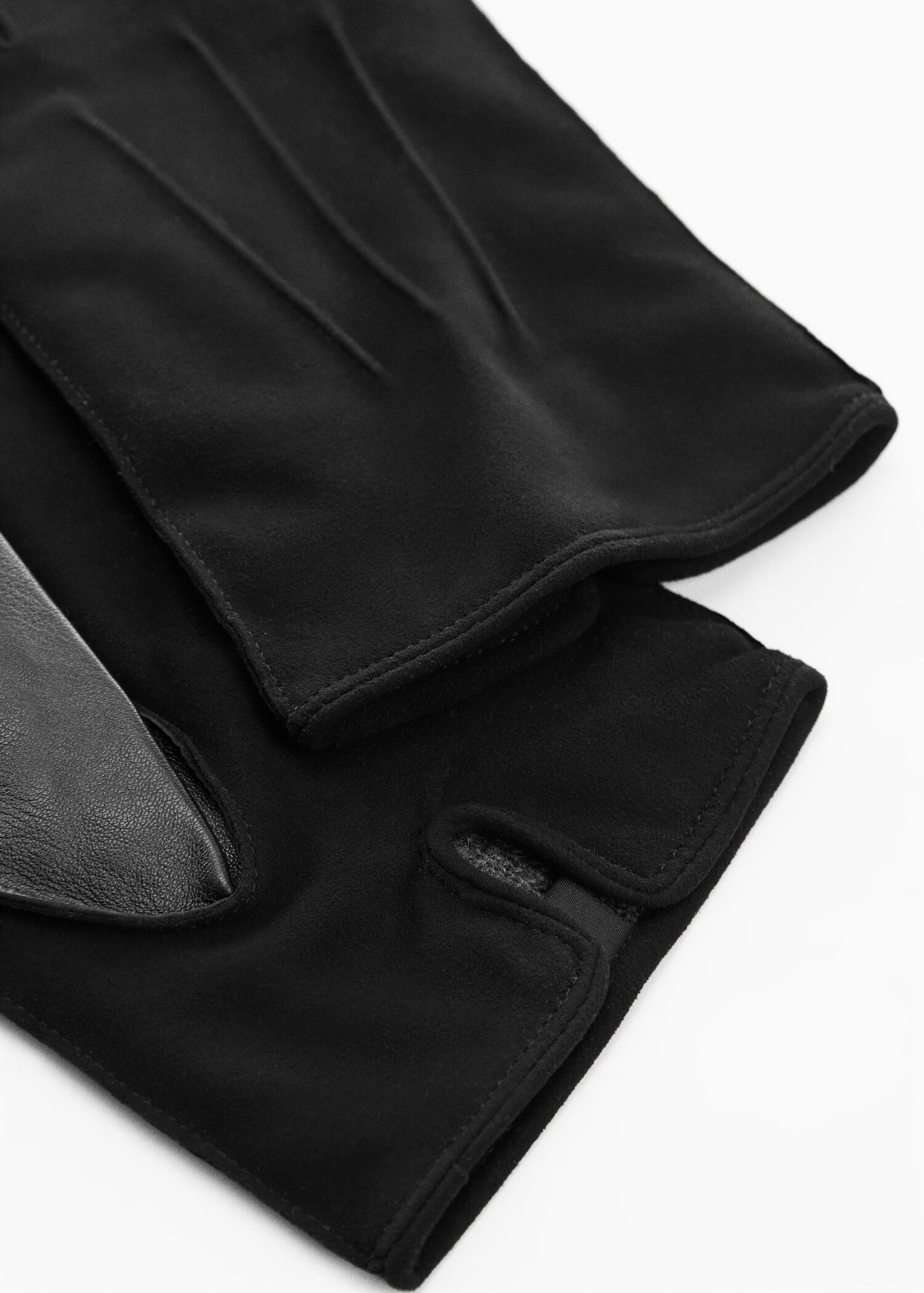 Gants cuir suède intérieur laine - Plan moyen