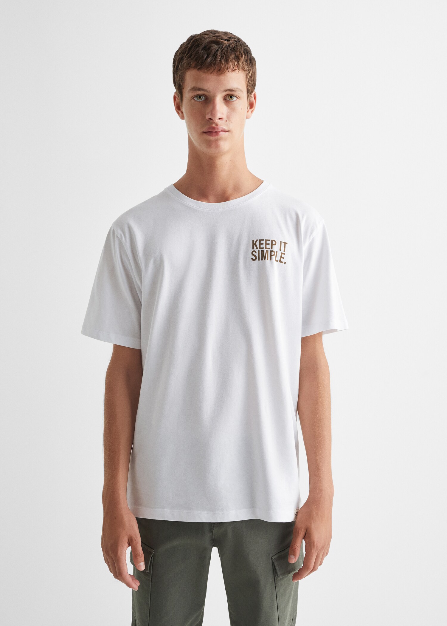 Camiseta mensaje estampado - Plano medio