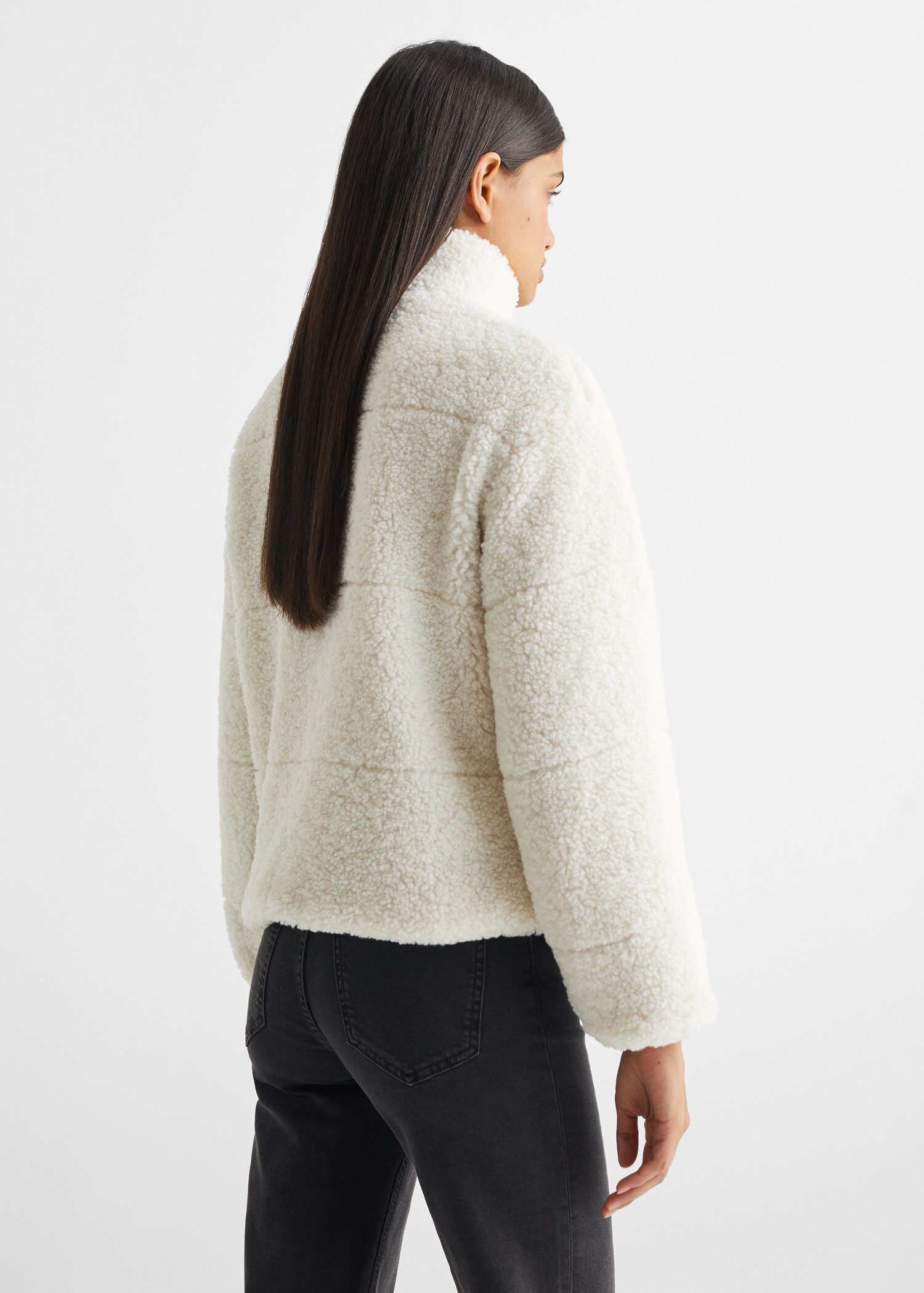 Shearling-effect coat - Reverse of the article