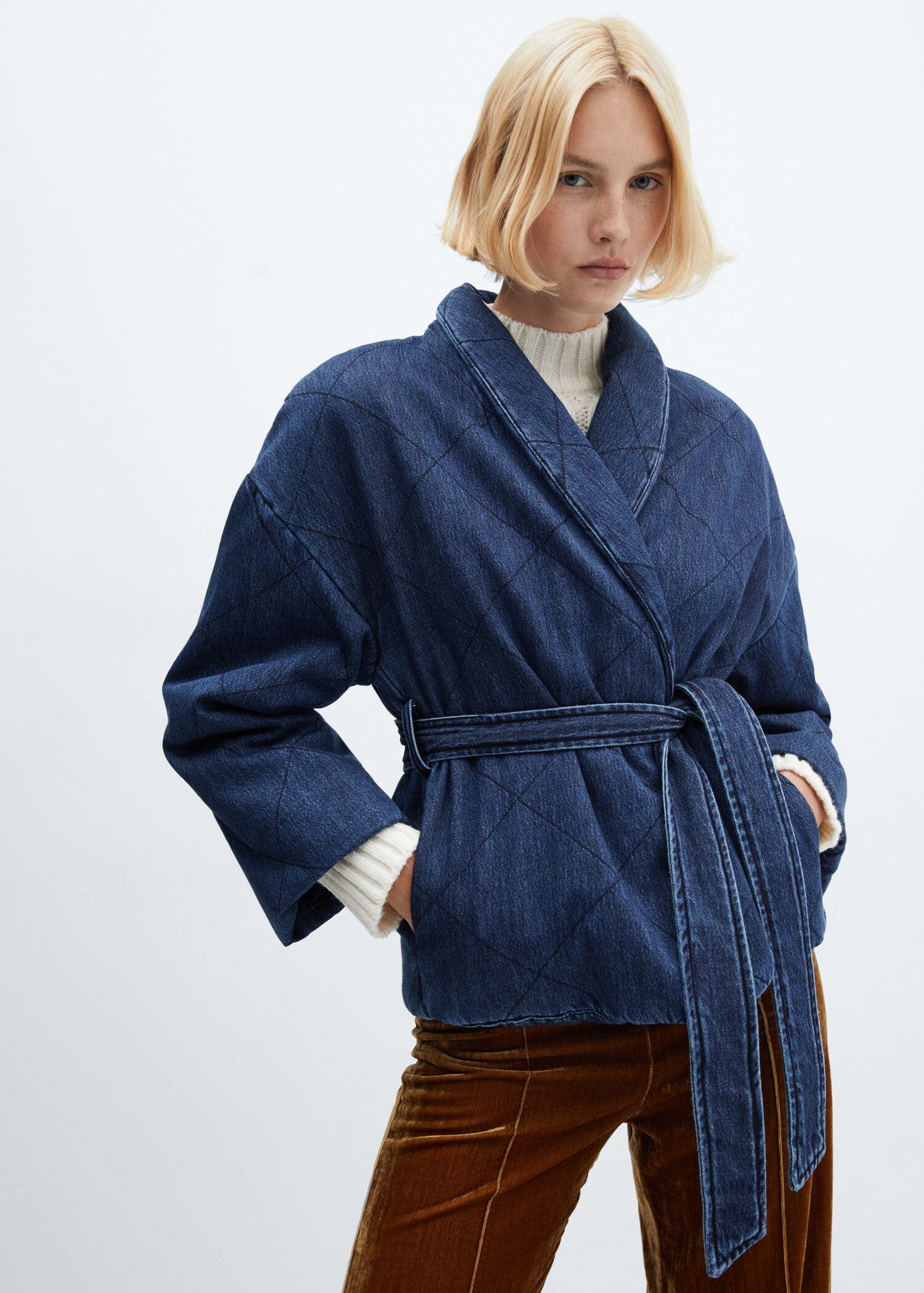 Double-breasted denim jacket - Medium plane
