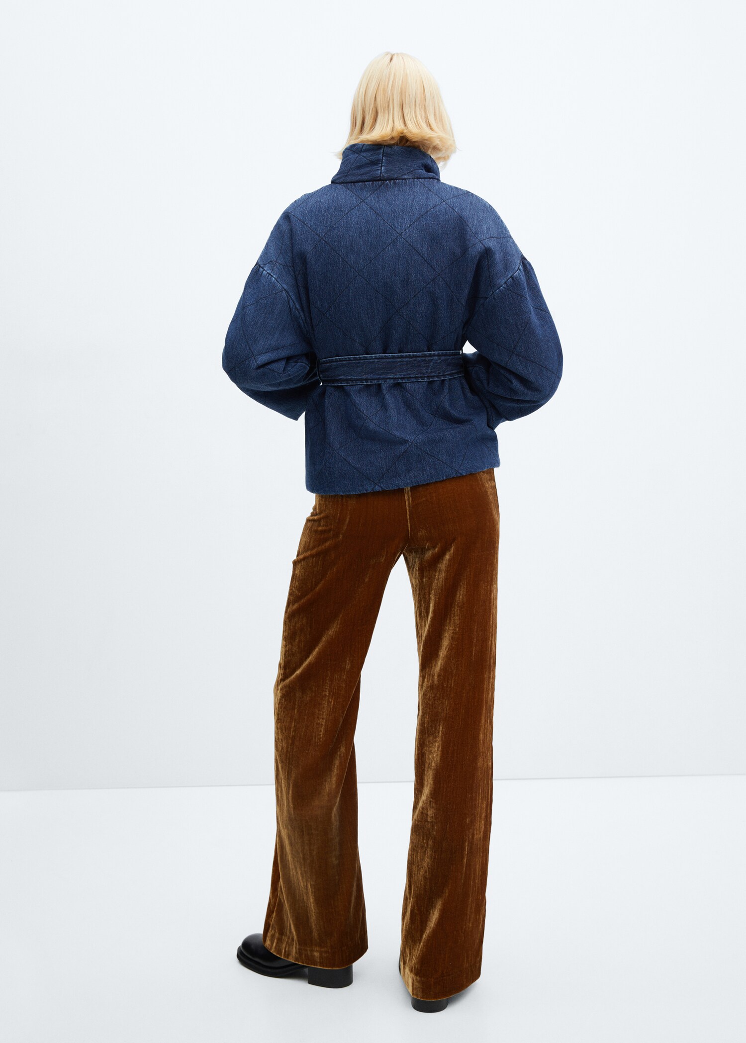 Double-breasted denim jacket - Reverse of the article