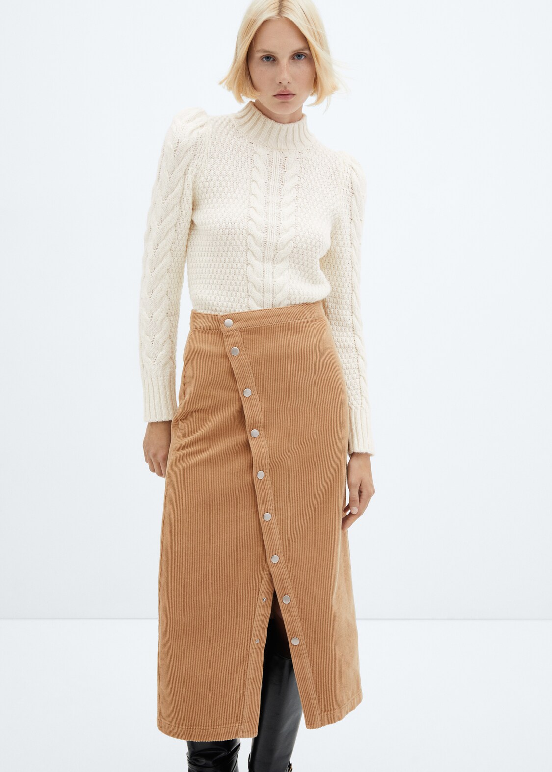 Belt Loop Corduroy Skirt Yarrow main image 1