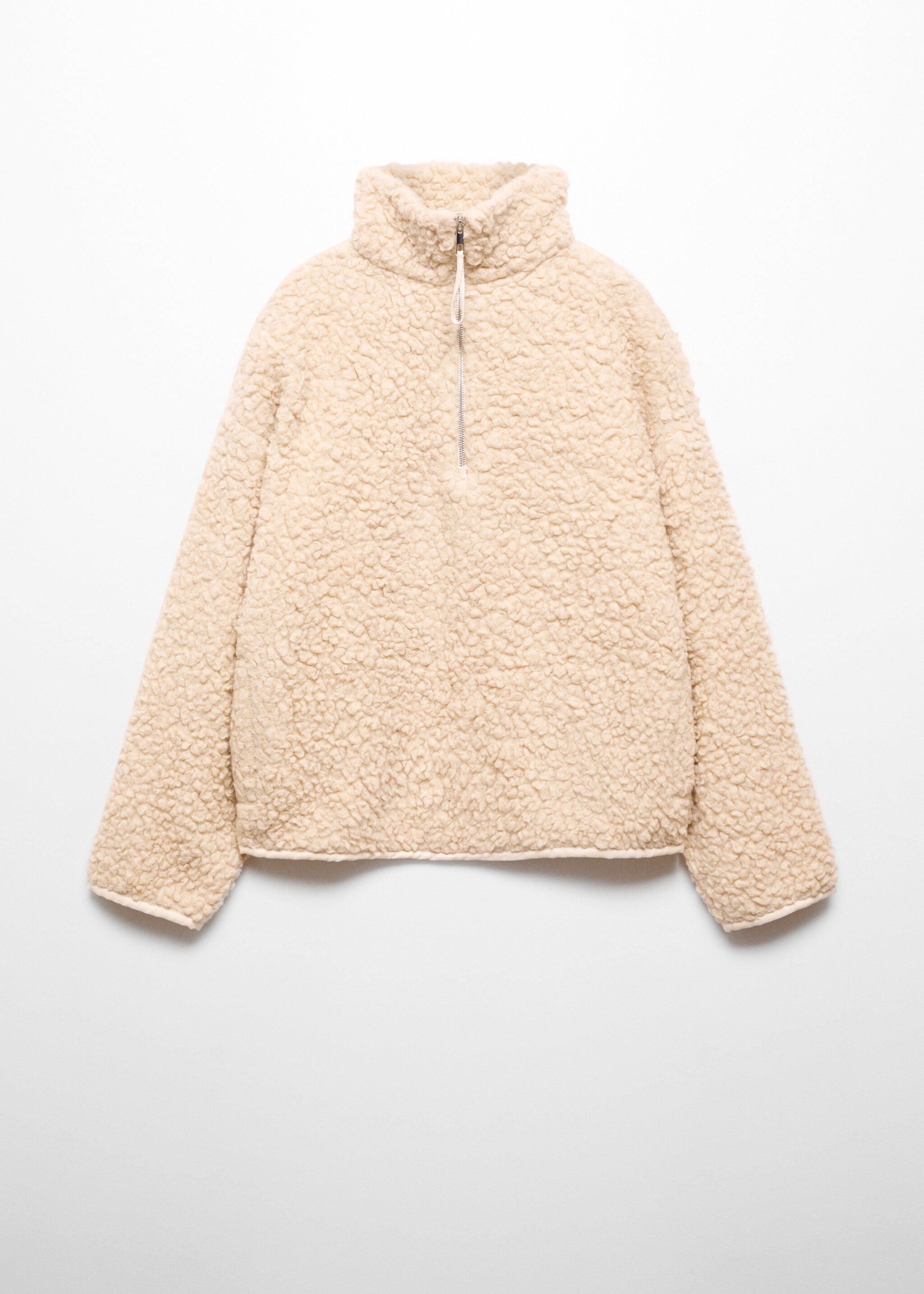 Zip-neck wool sweatshirt - Article without model