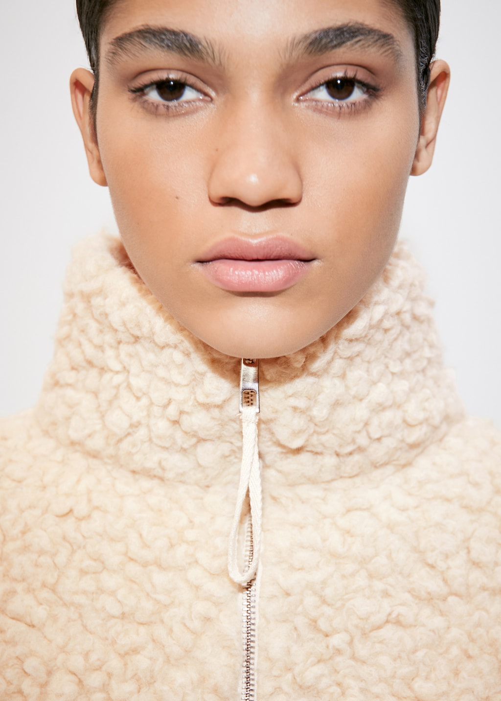 Zip-neck wool sweatshirt - Women | MANGO OUTLET USA