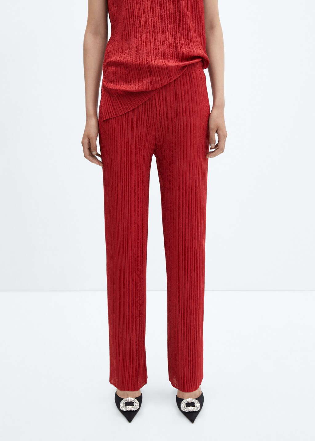 Openwork knit pants - Women | MANGO OUTLET USA