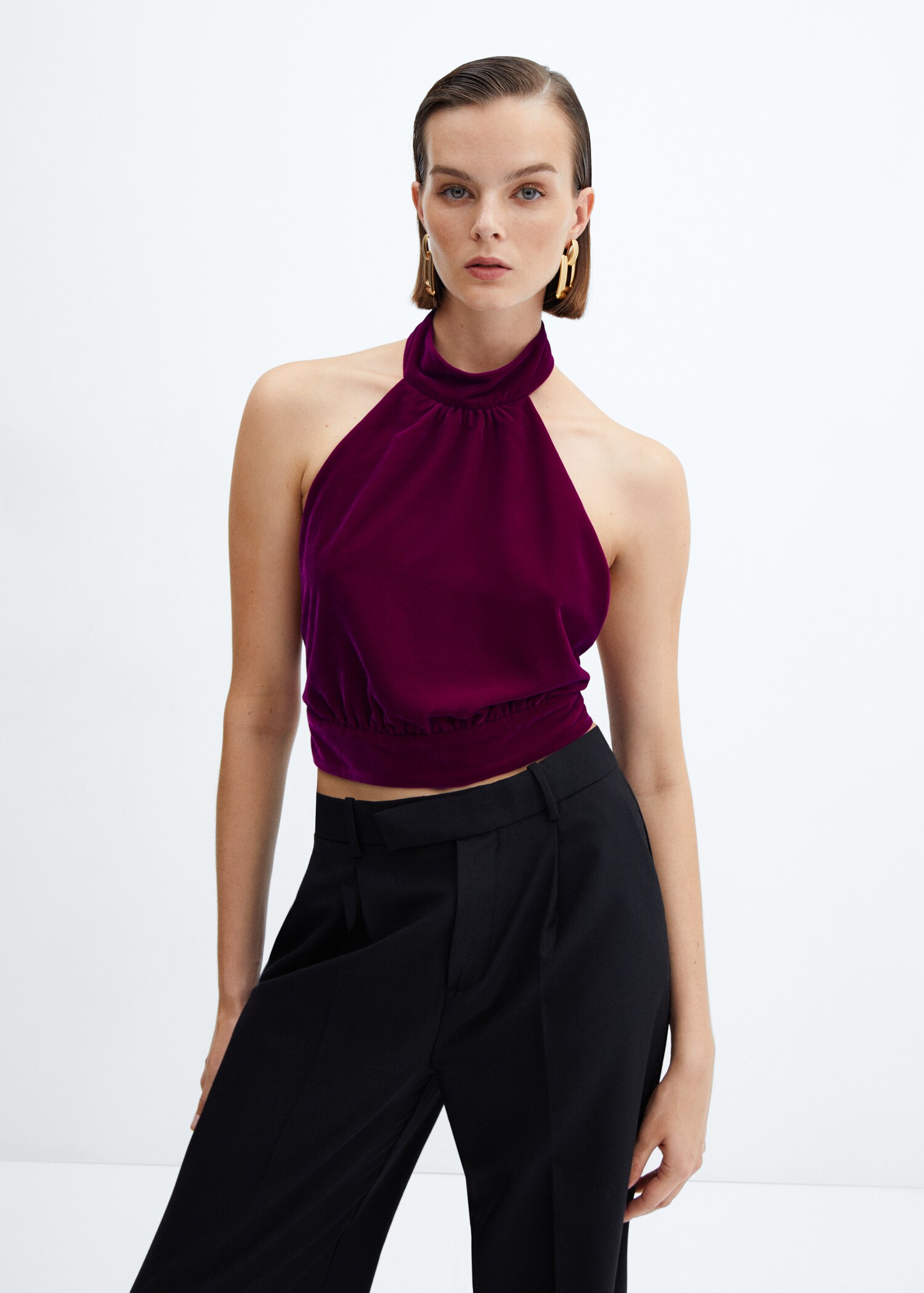 Velvet halter-neck top - Medium plane