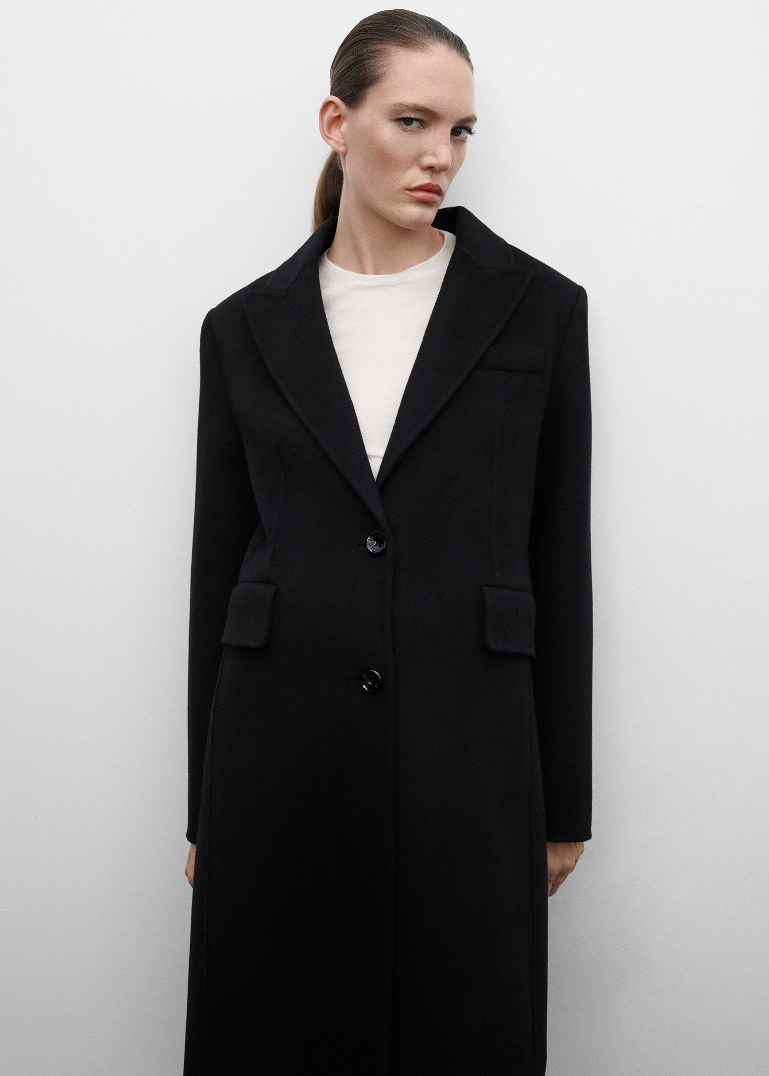 Structured cashmere wool coat - Medium plane