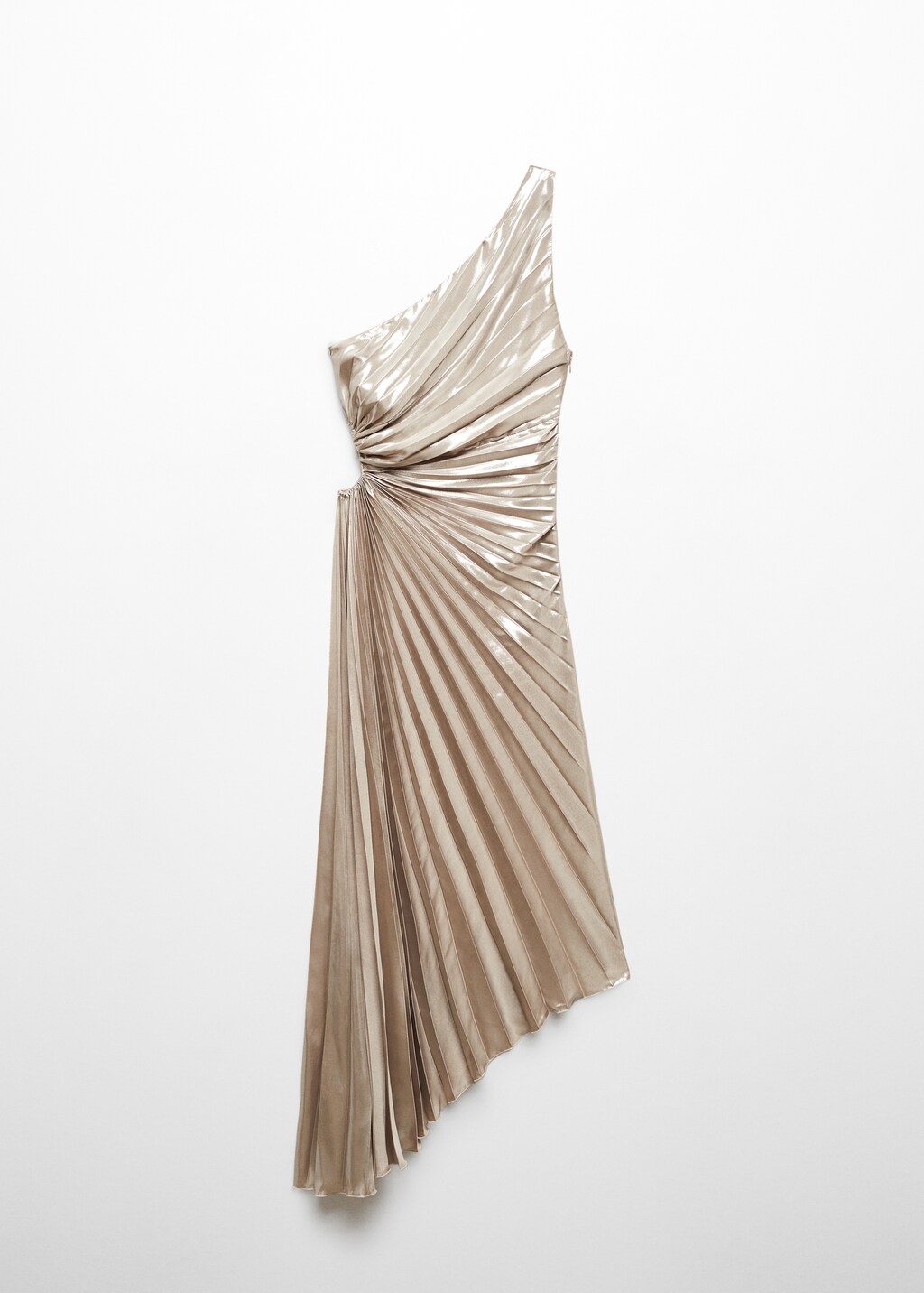 Asymmetrical pleated dress - Women | MANGO OUTLET USA