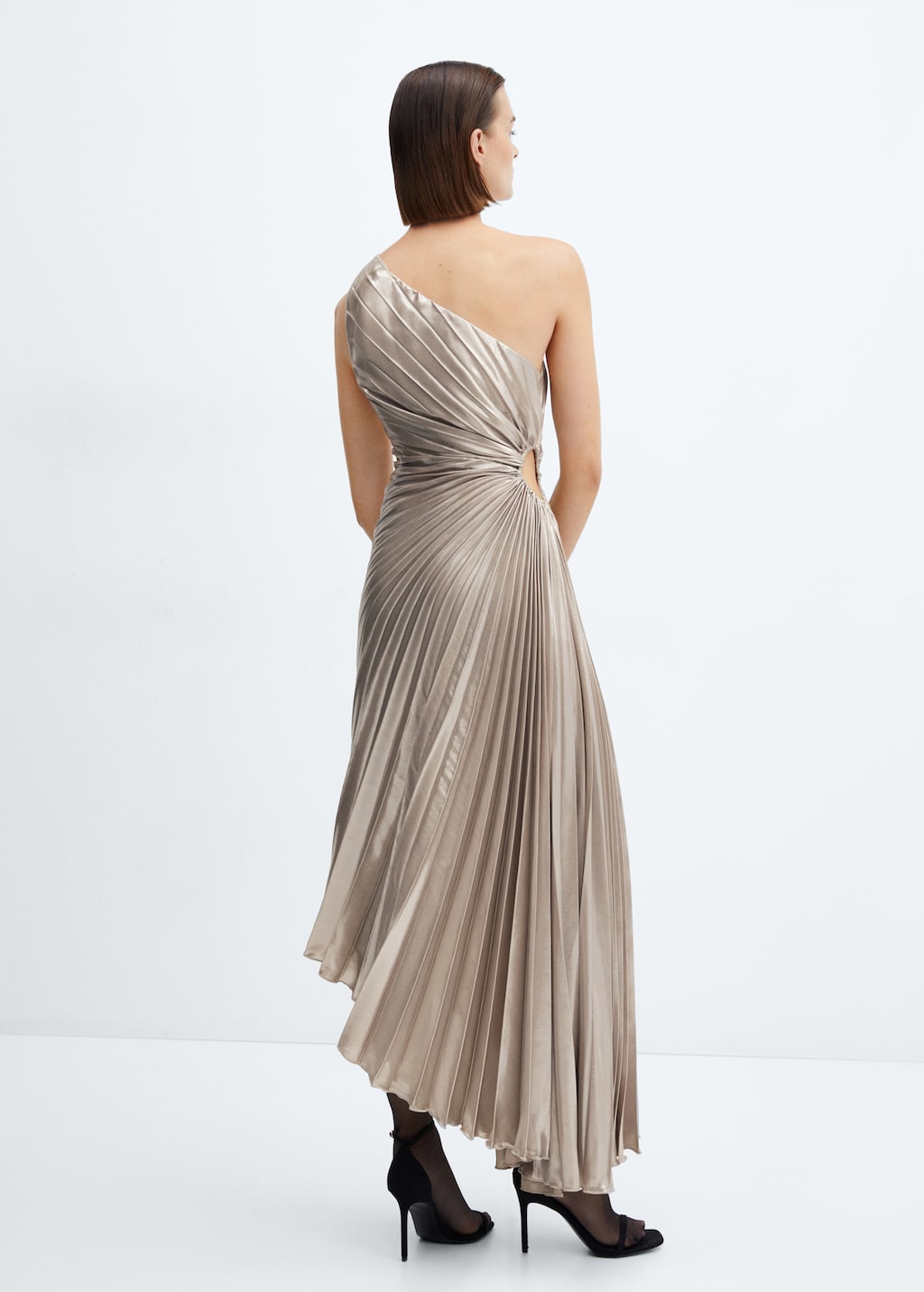 Asymmetrical pleated dress - Women | MANGO OUTLET USA