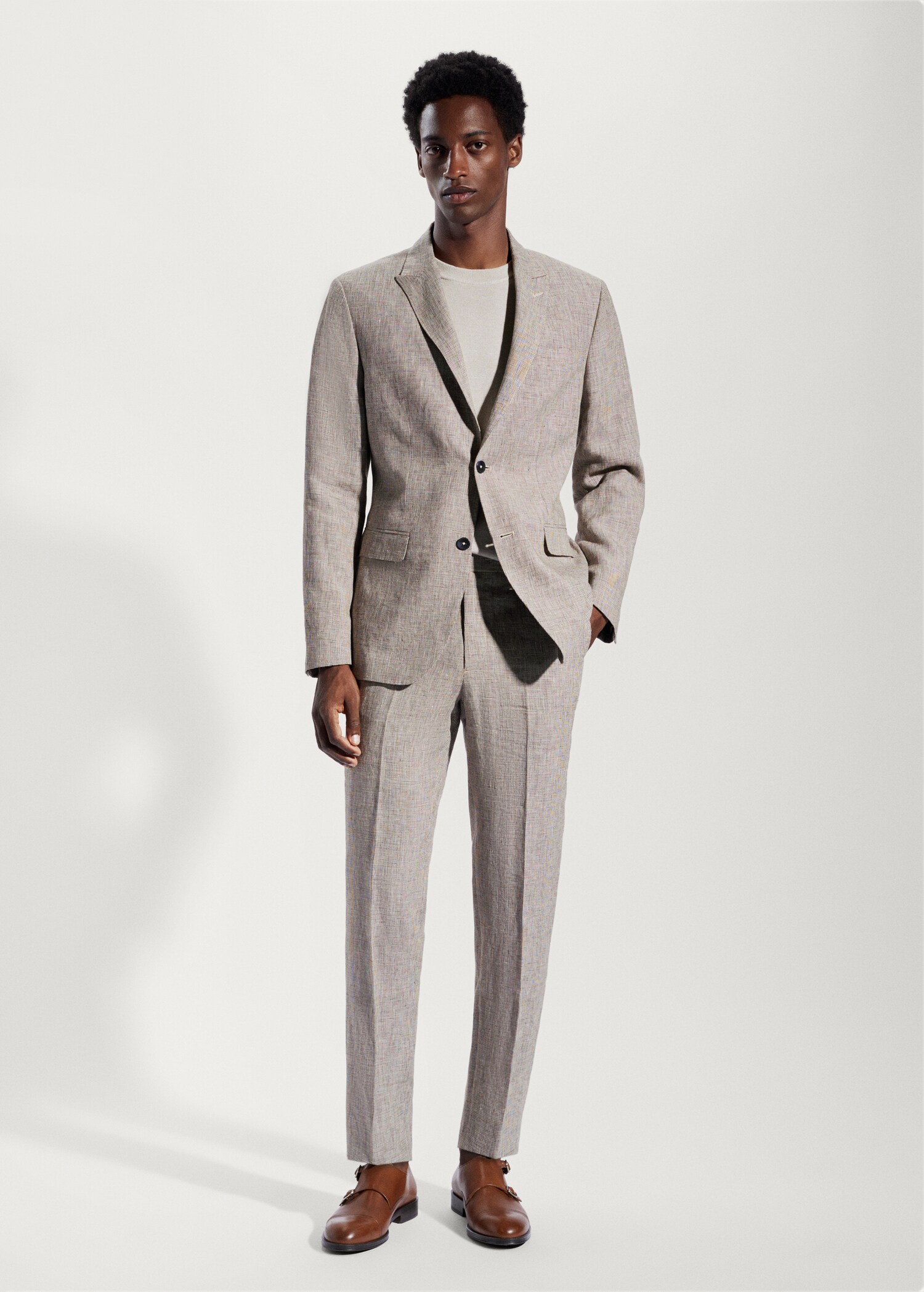 Blazer suit 100% linen - General plane