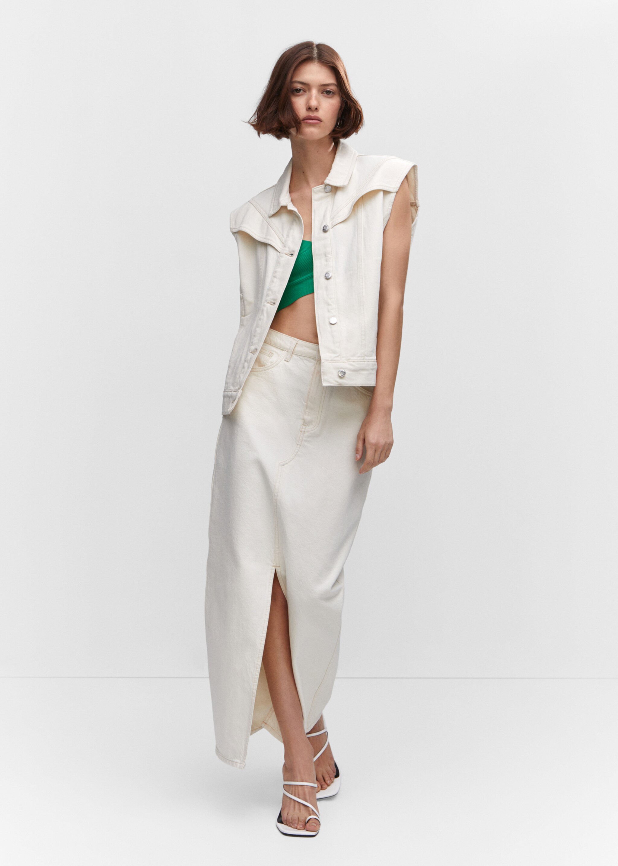 Knitted wrap top - General plane, Emerald Green. Ref: 57000258-00.