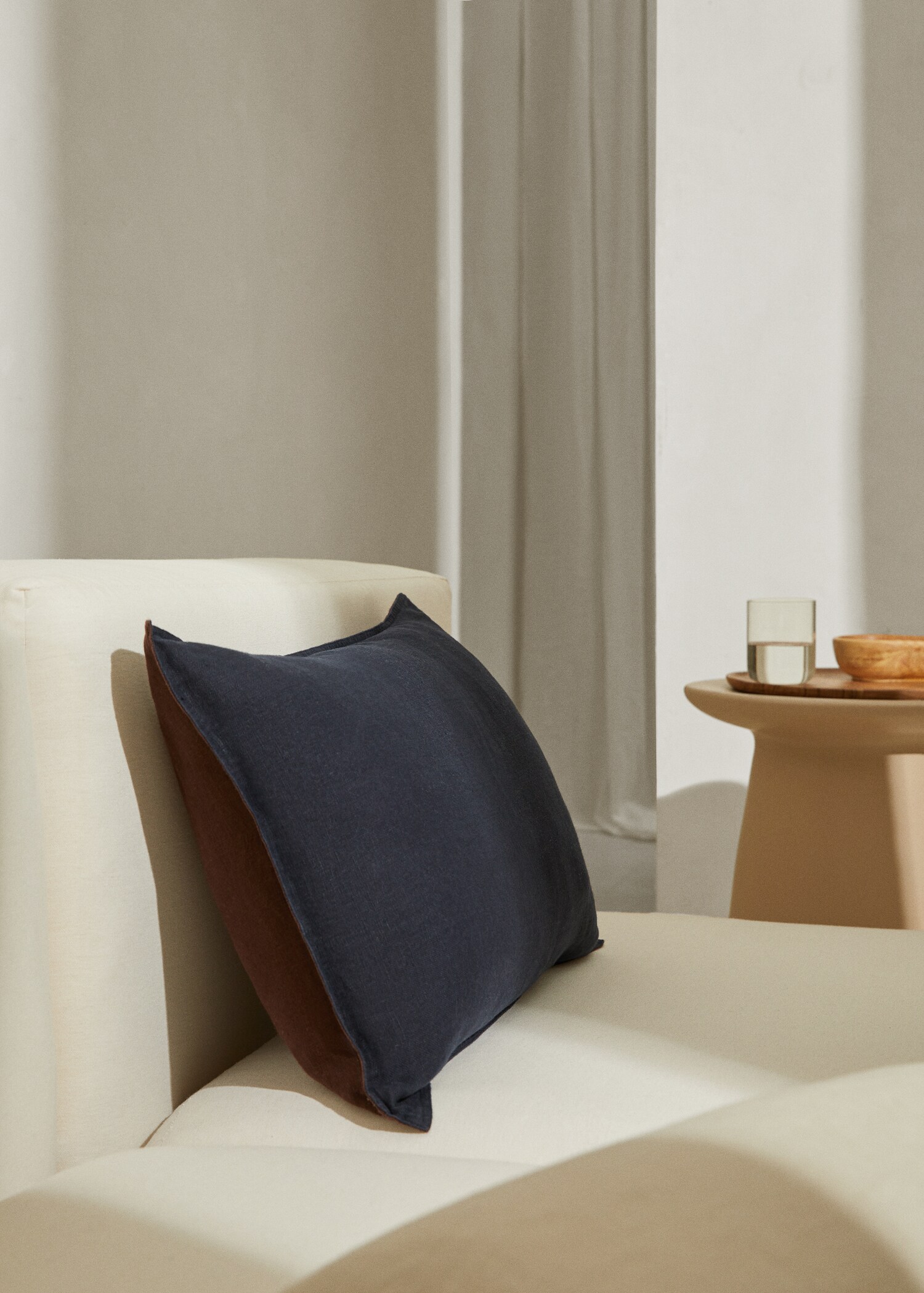 Housse de coussin 100 % lin bicolore 40x60 cm - Plan général