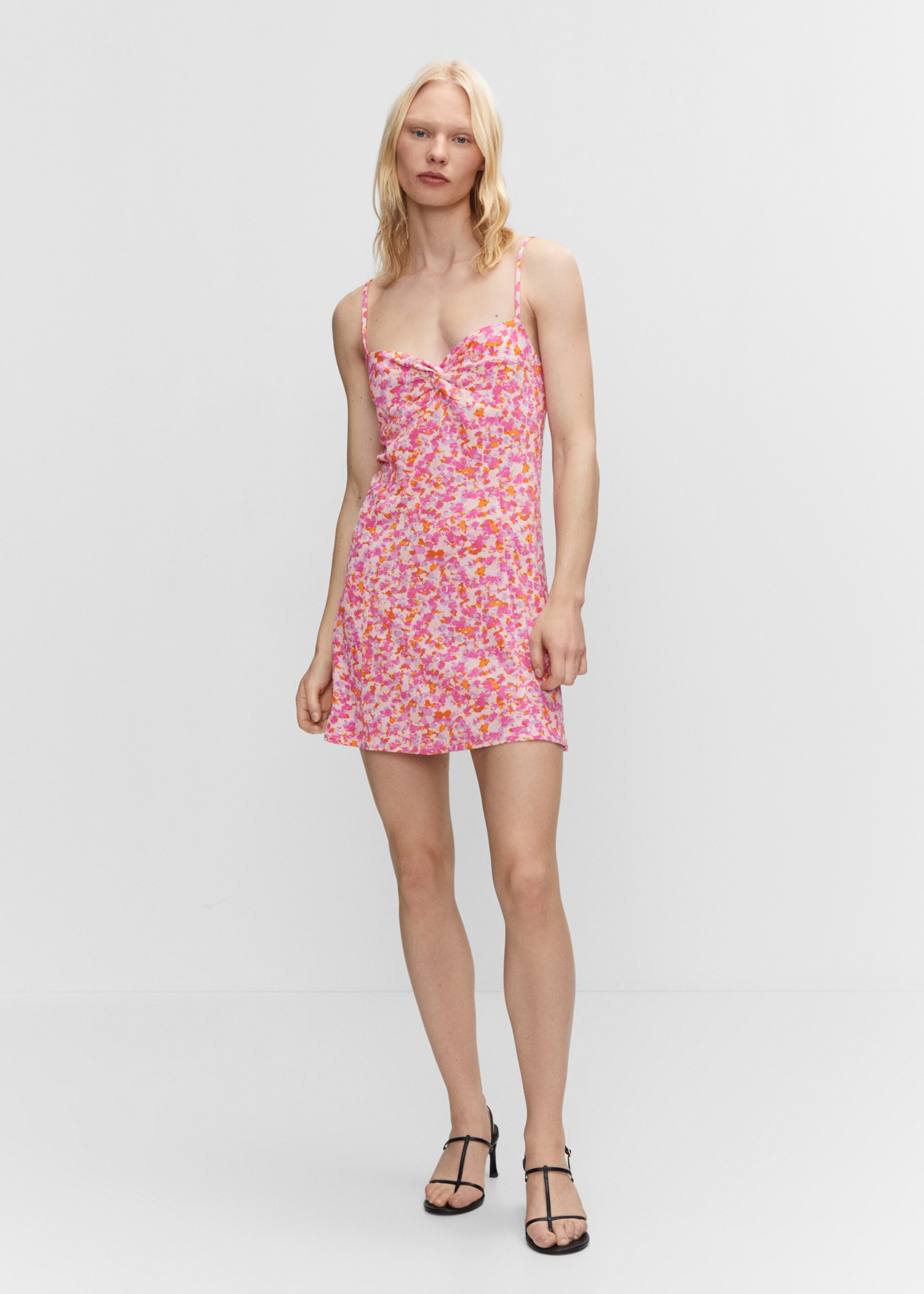Printed short dress - General plane, Pink. Ref: 57000352-00.